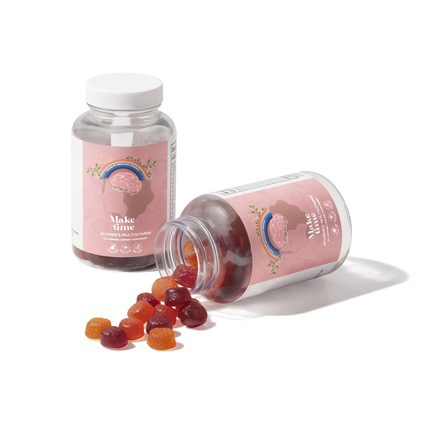 MAKE TIME Sugar-Free Women’s Multivitamin Gummies Daily Support with Vitamin A, C, D3, E, B6, B12, Folate, Biotin, Iodine & Zinc, 60 Gummies