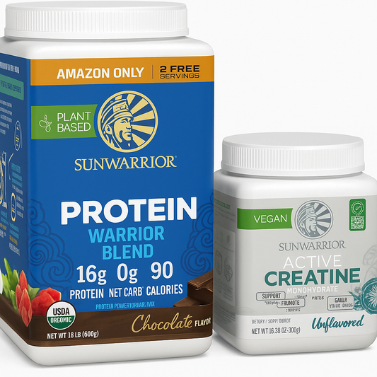 Sunwarrior Creatine Powder & Chocolate Organic Plant Based Protein Set