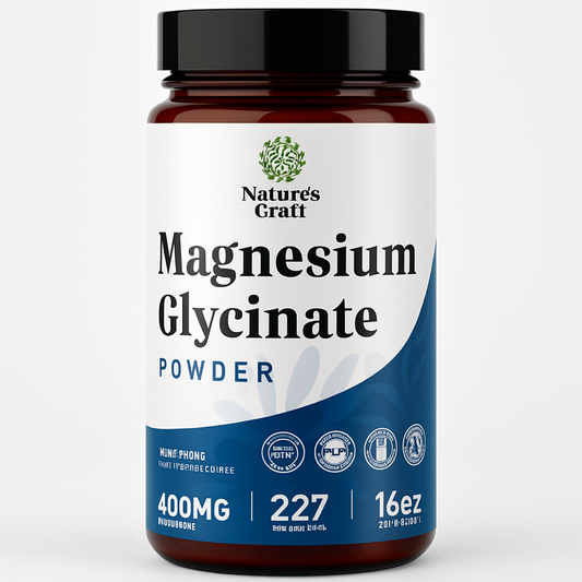 Nature's Craft Magnesium Glycinate Powder 400mg - 2 Pack