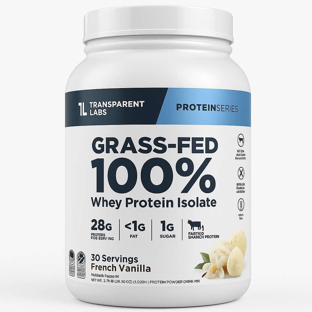 Transparent Labs Grass-Fed Whey Protein Powder, 30 Servings (1 Pack)