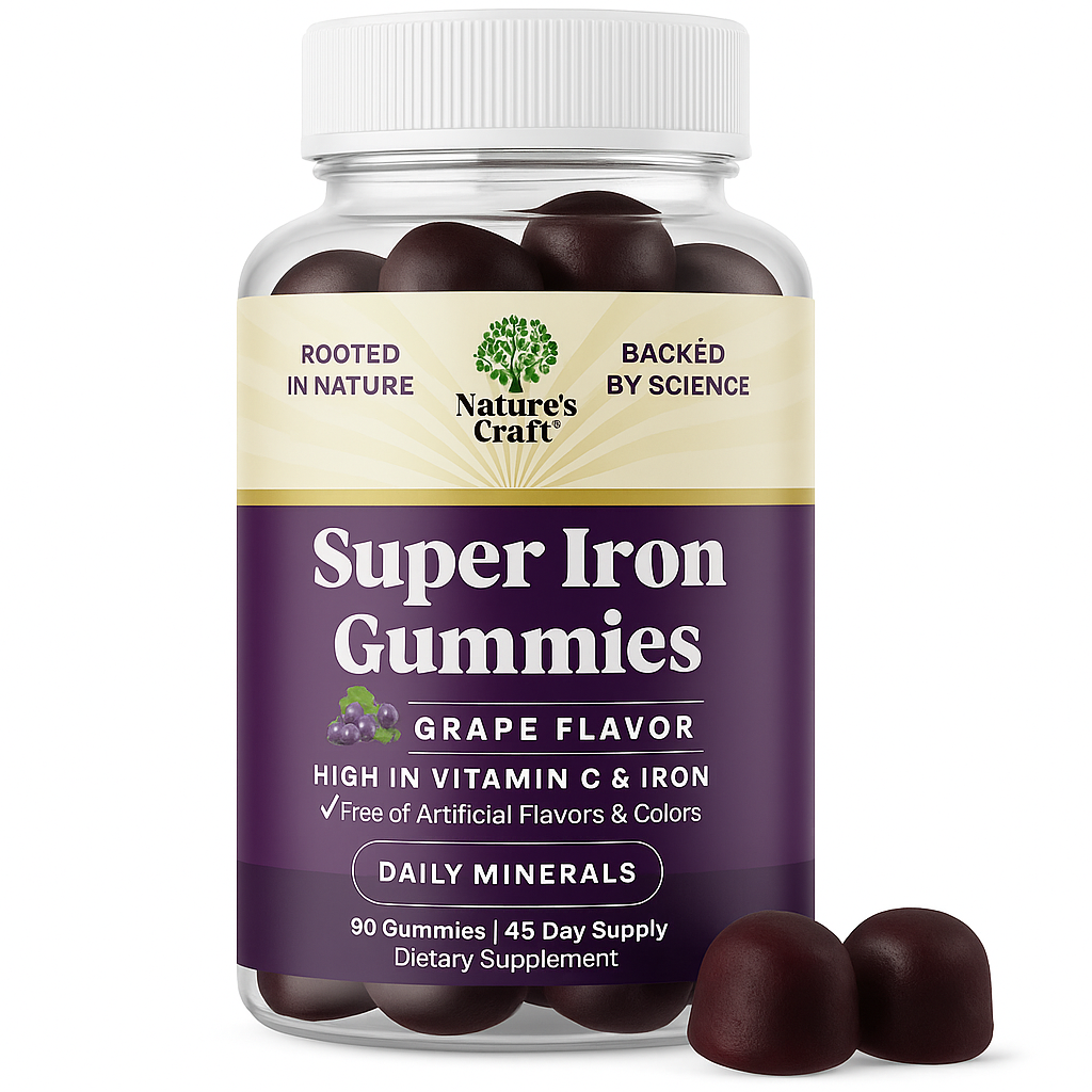 Natures Craft Extra Strength Iron Gummies 90 Count
