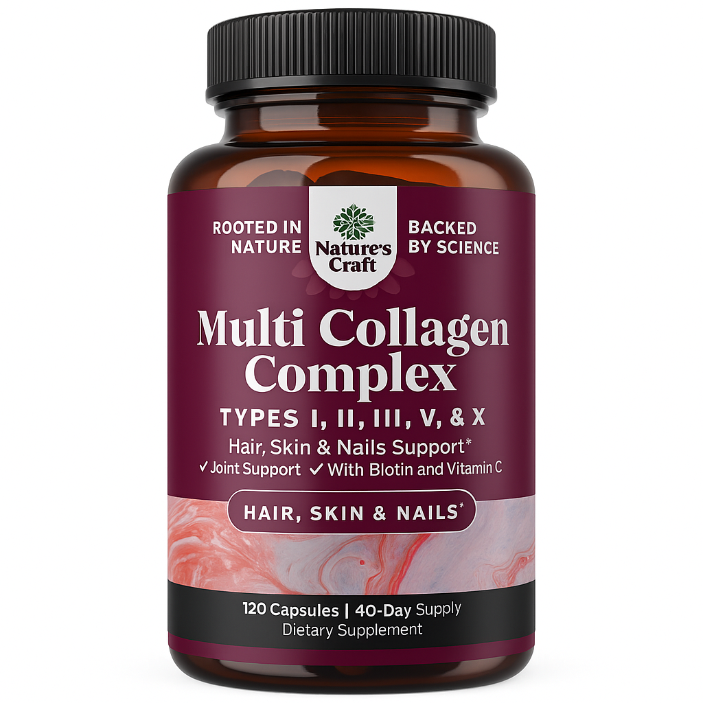 Nature's Craft Advanced Multi Collagen Peptides Capsules - 120 Ct