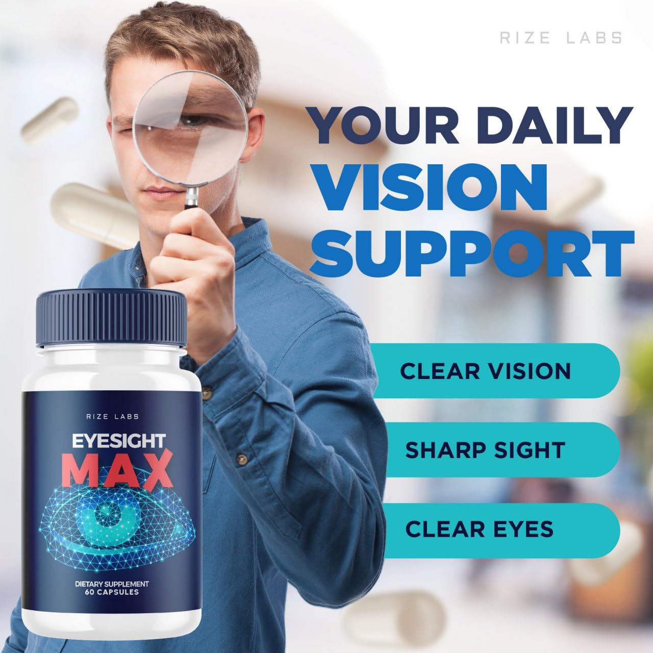 Rize Labs Eyesight Max Vision Supplement 120 Capsules