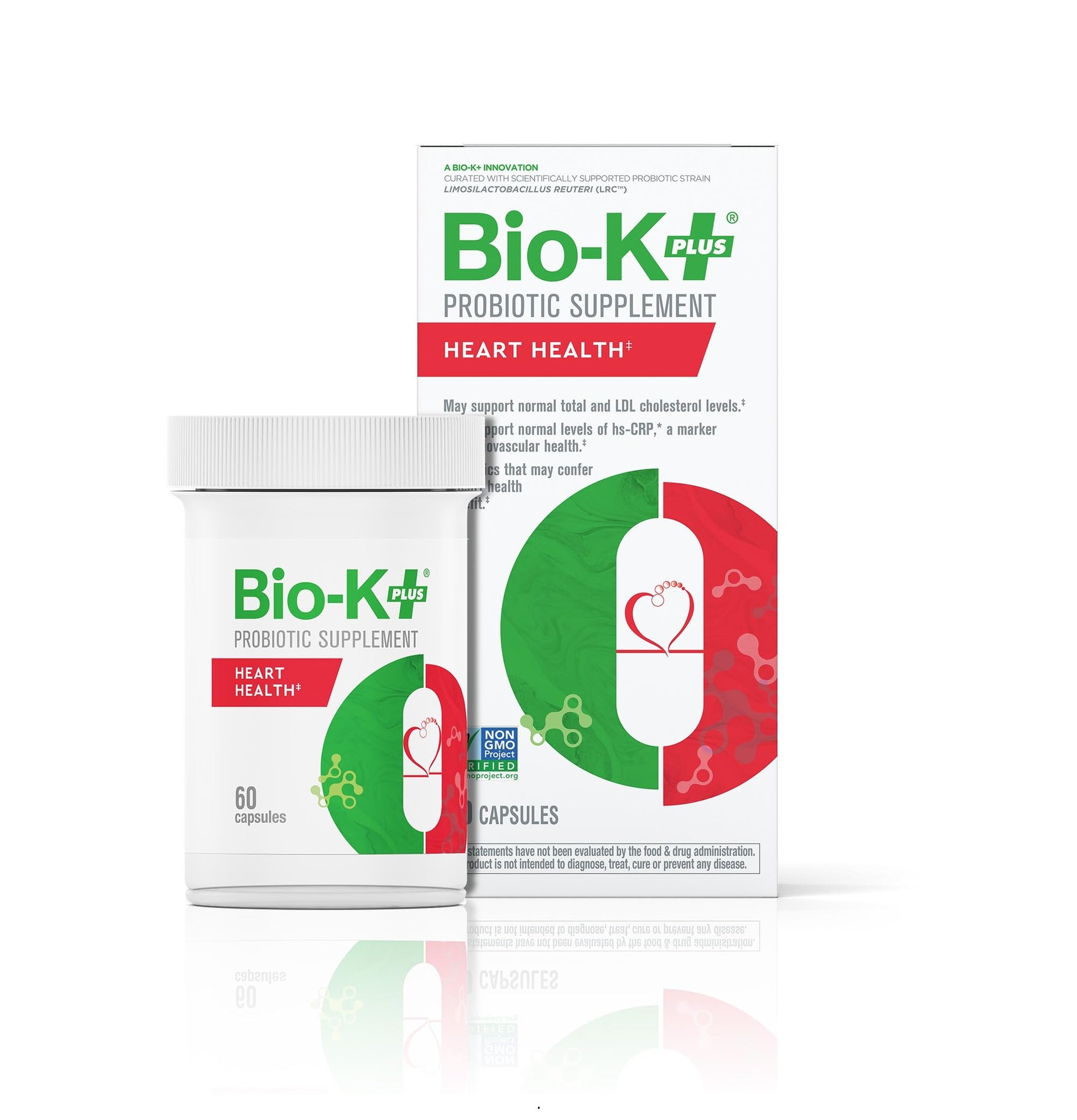 Bio-K Plus Heart Health Probiotic LRC Strain 5B CFU Vegan 60 Capsules