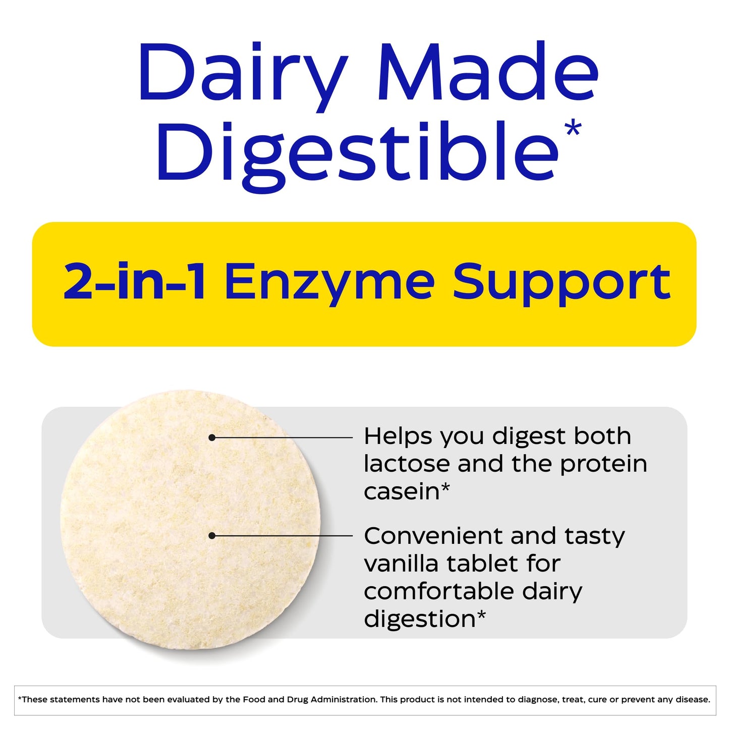 Enzymedica DairyAssist Chewable Enzymes - Lactose Intolerance Support, 60 Tablets