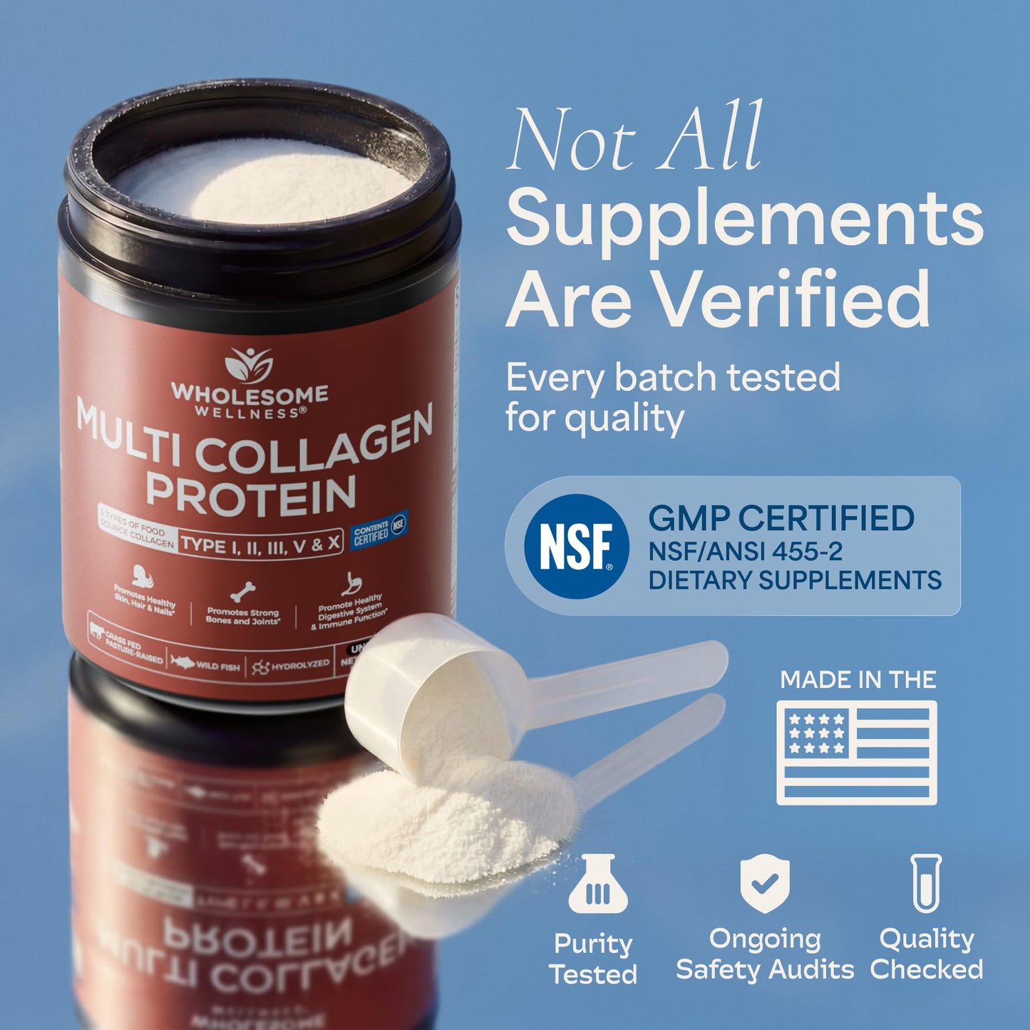 Wholesome Wellness Premium Multi Collagen Peptides Protein Powder 16