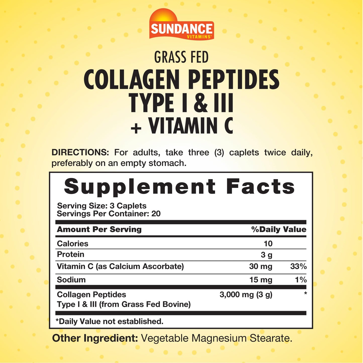 Sundance Collagen Peptides Caplets 60 Count