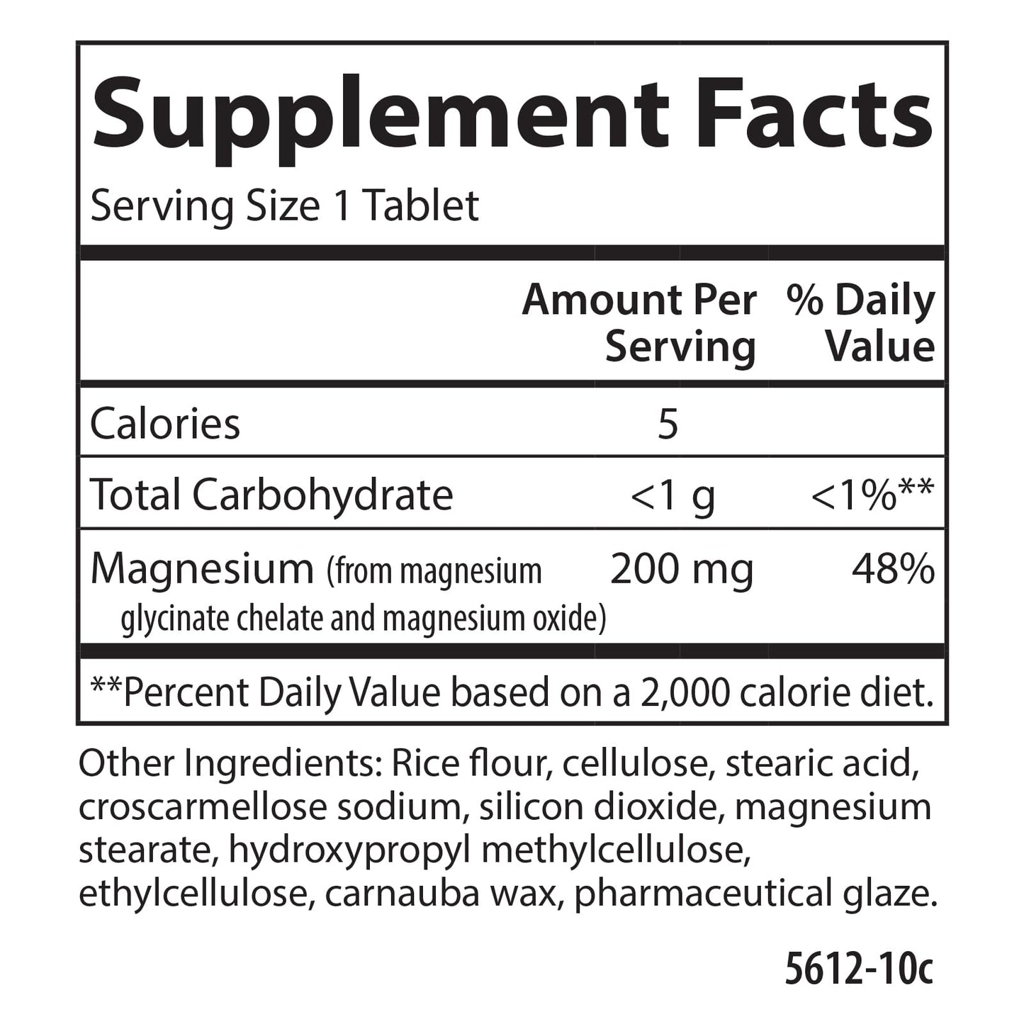 Carlson Buffered Magnesium Glycinate 200 mg Tablet 180 Count