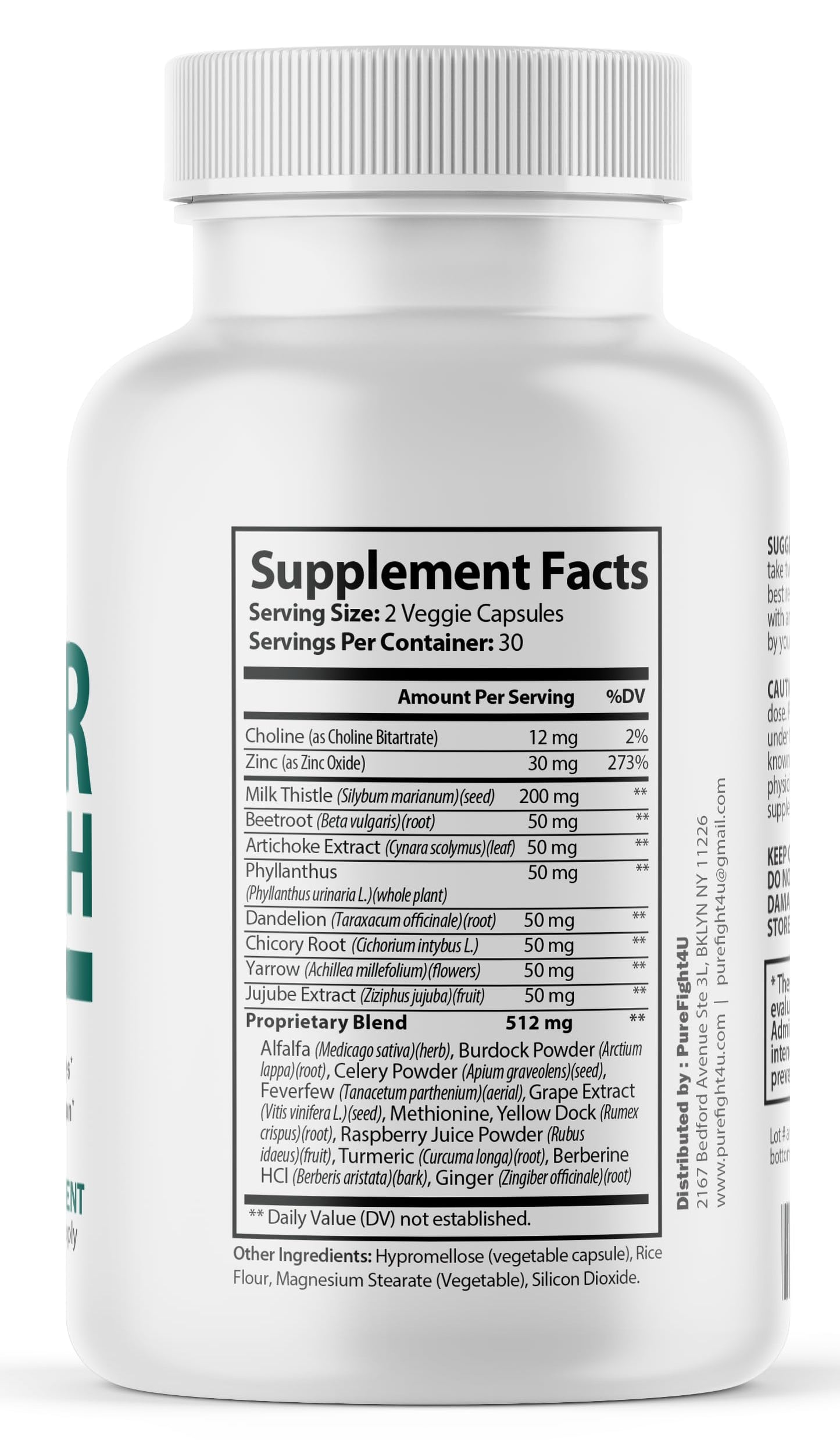 PureFight4U Liver Health Herbal Liver Support Supplement Capsule, 60 Capsules