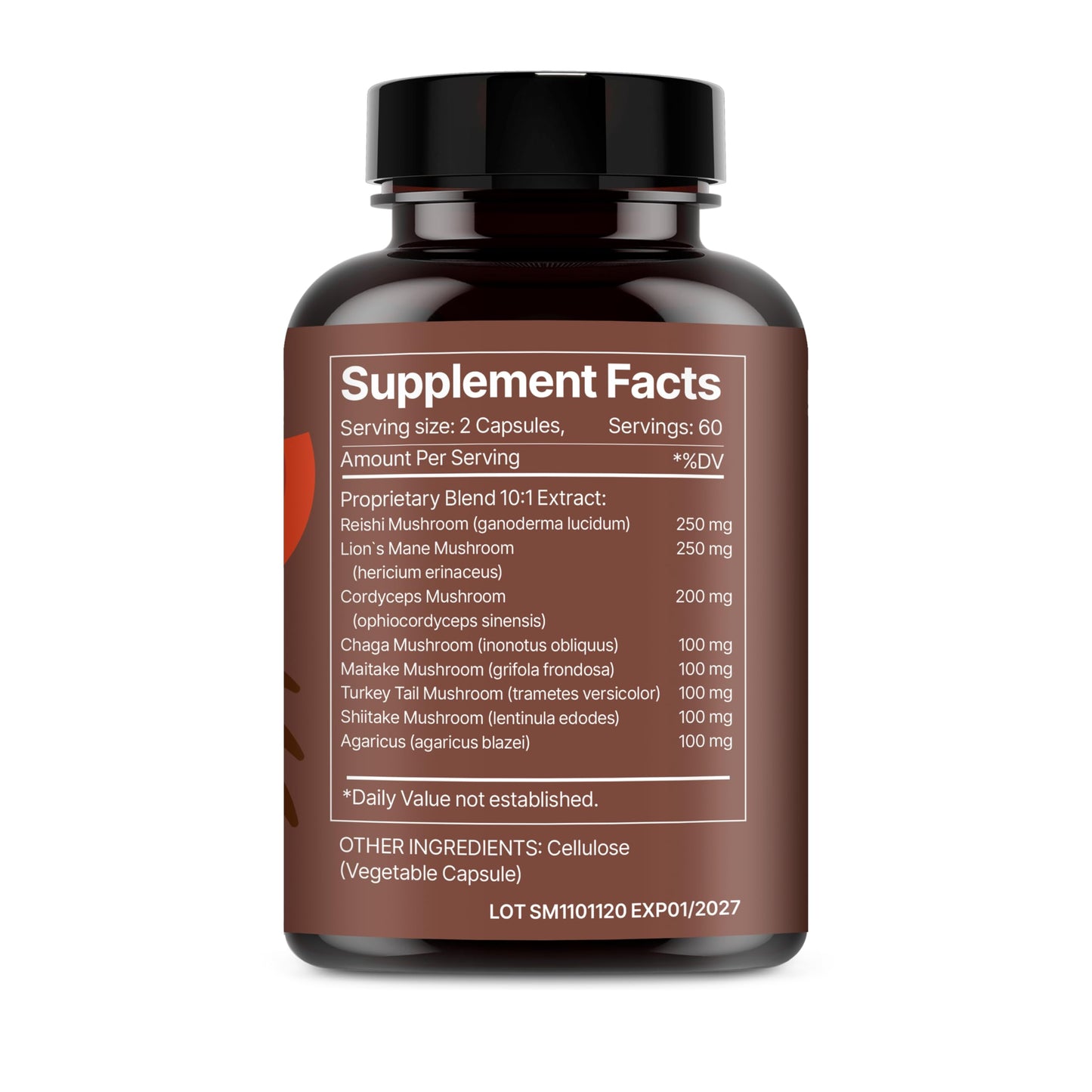 HERBANA MANUFACTURING Super Mushrooms 8-in-1 Capsules, 120 Count