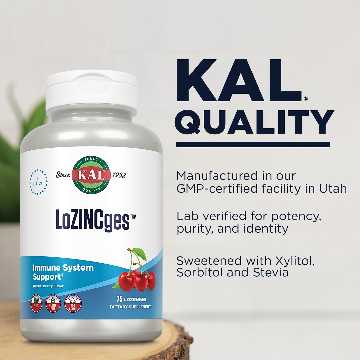 KAL Zinc Lozenges Cherry 13 mg, 75 Count