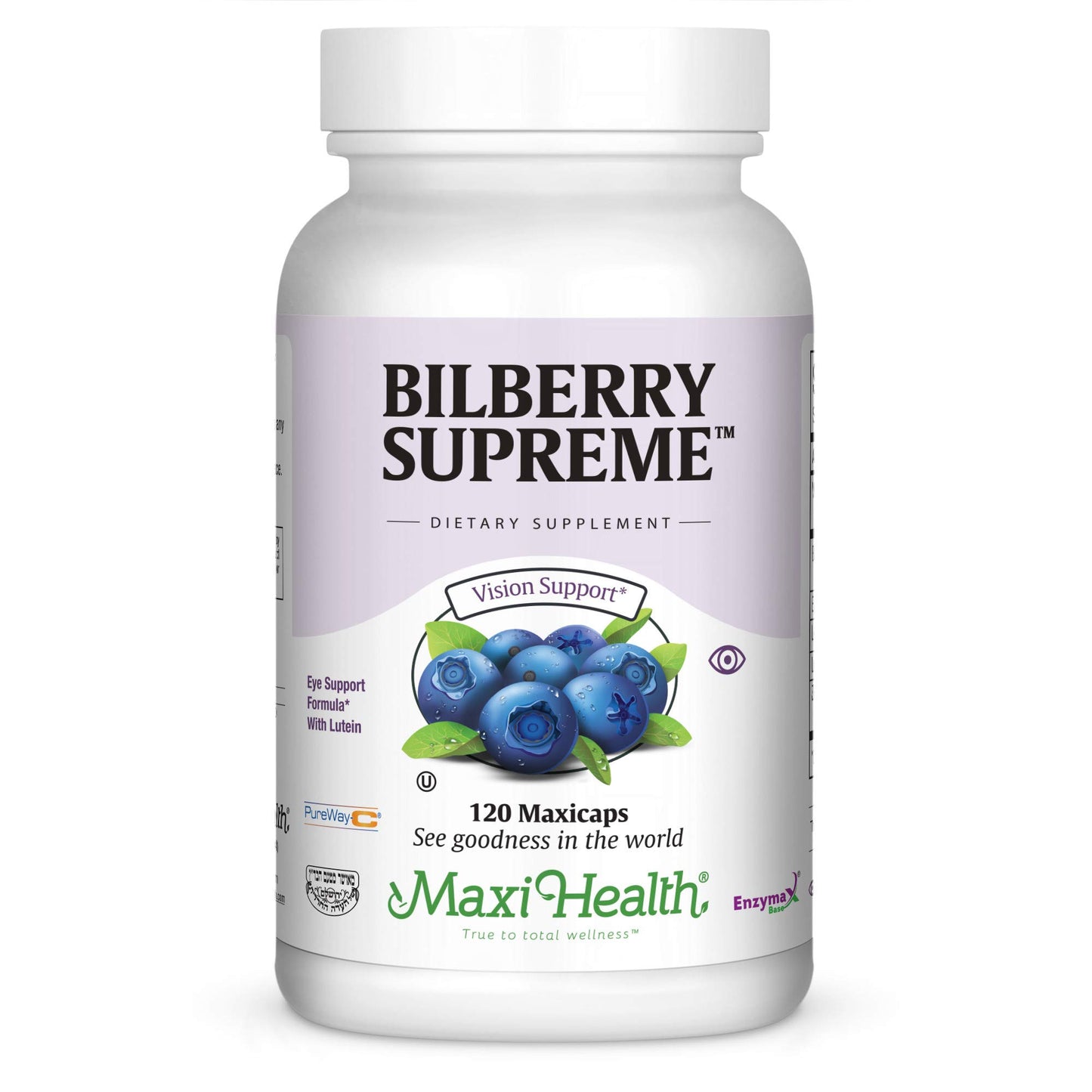 Maxi Health Bilberry Supreme with Lutein, Eyebright & Vitamin C Capsules, 120 Count