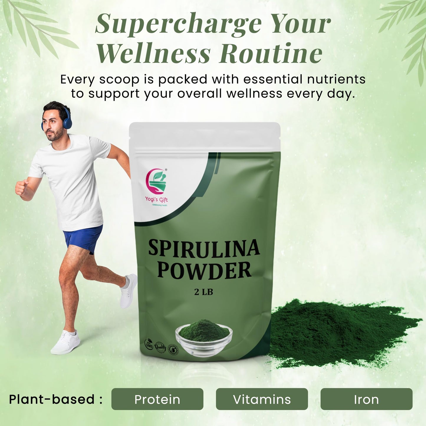 YOGI’S GIFT – Celebrating health Spirulina Powder 32 Ounce