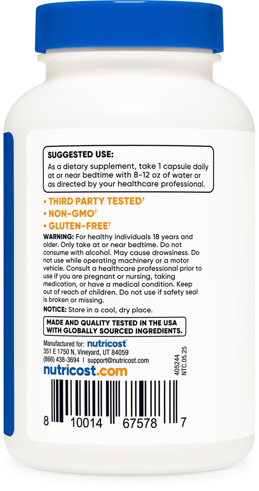 Nutricost Melatonin 10mg Capsule, 240 Capsules