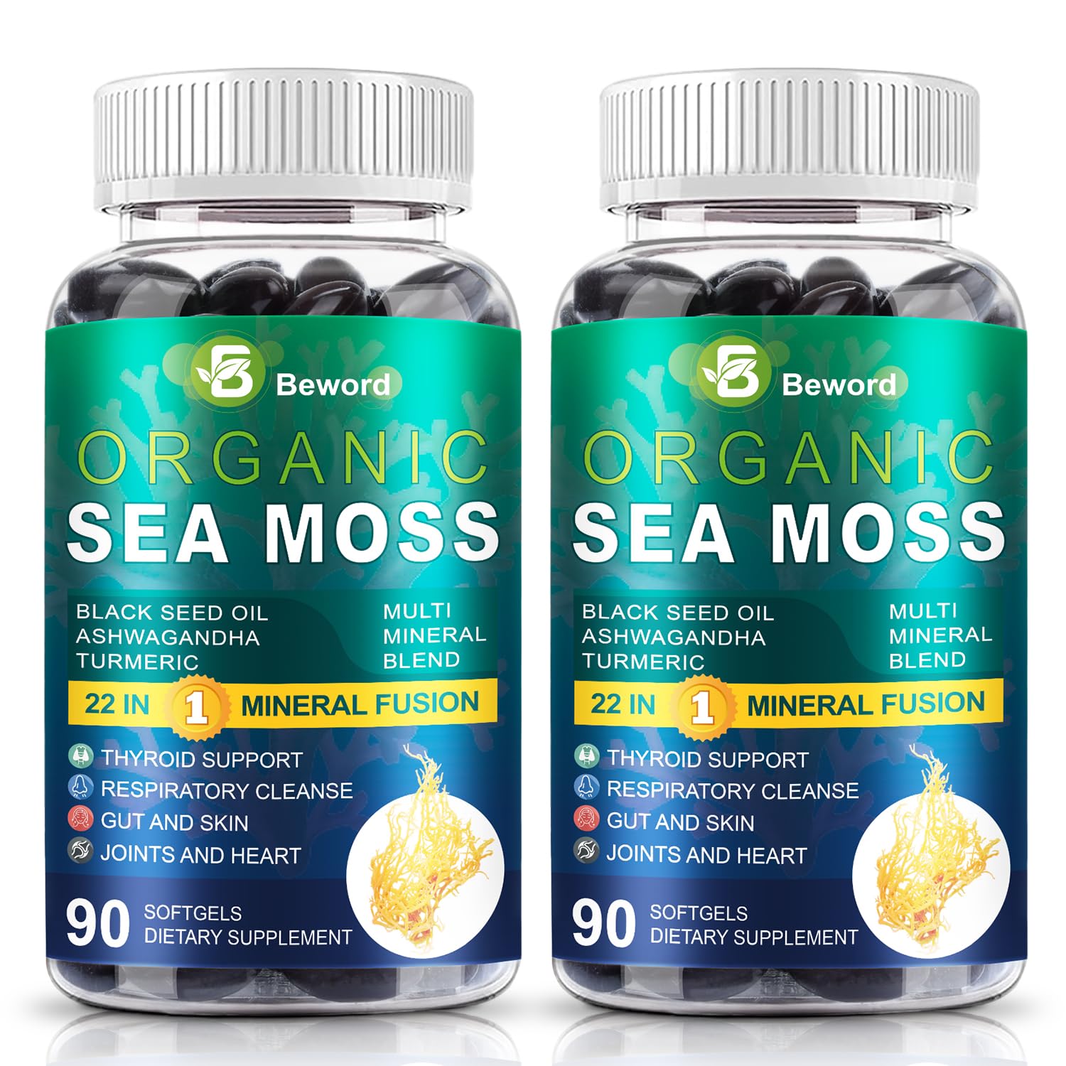 BEWORD Organic Sea Moss Softgels 180 Softgels