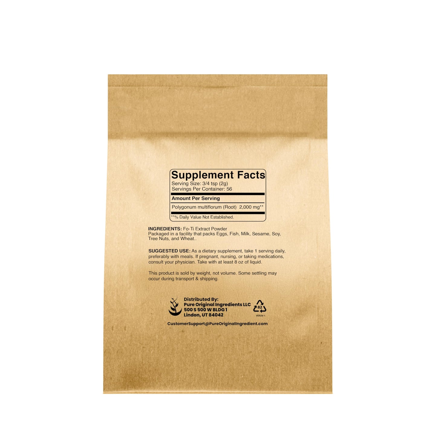 Pure Original Ingredients Fo-Ti Extract Powder 4 oz