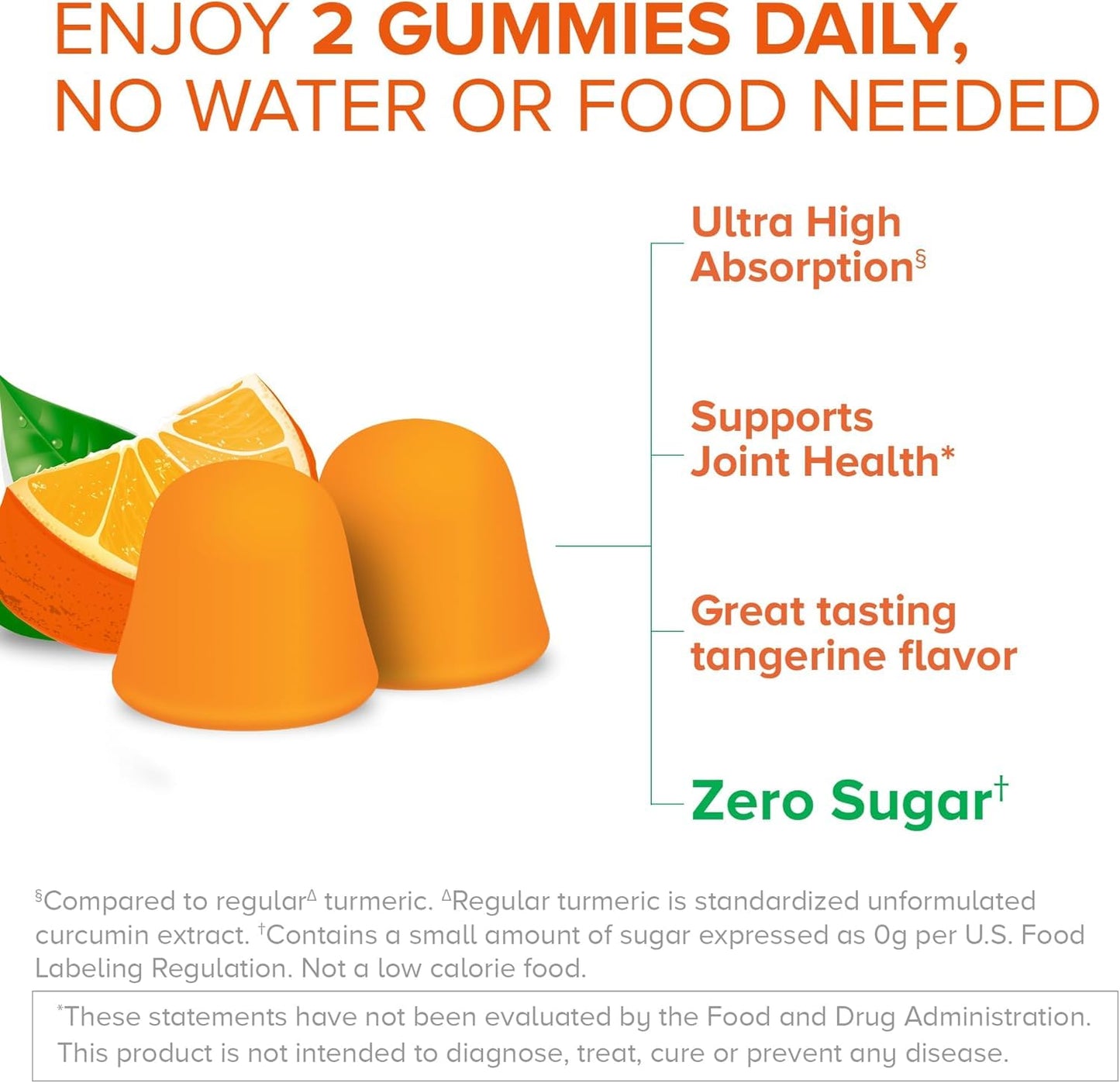 Qunol Zero Sugar Turmeric Gummies 500mg, Ultra High Absorption, 120 Count