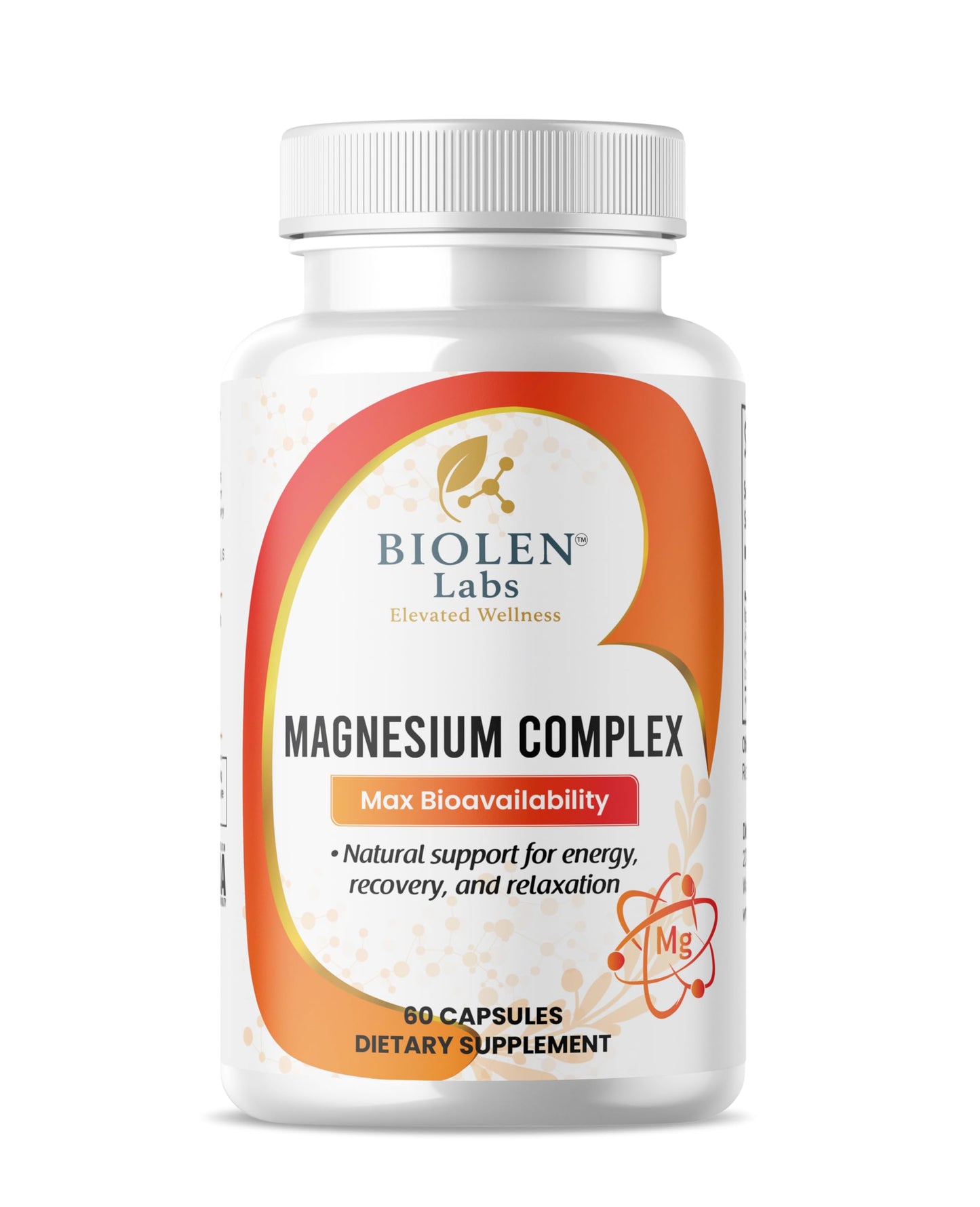 Biolen Labs Elevated Wellness Magnesium Complex Max Bioavailability Formula for Energy, Recovery, Relaxation Capsules, 60 Count