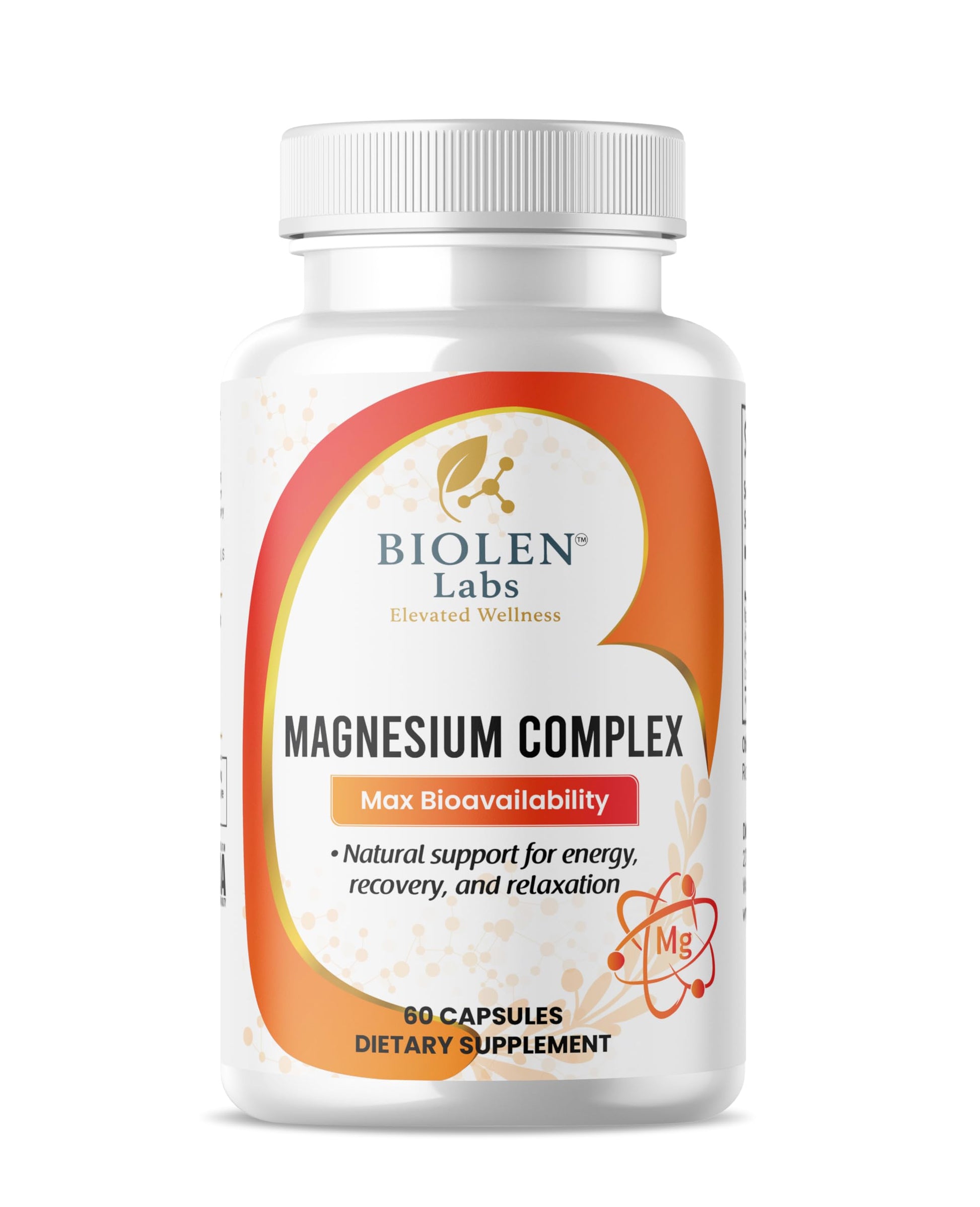 Biolen Labs Elevated Wellness Magnesium Complex Max Bioavailability Formula for Energy, Recovery, Relaxation Capsules, 60 Count