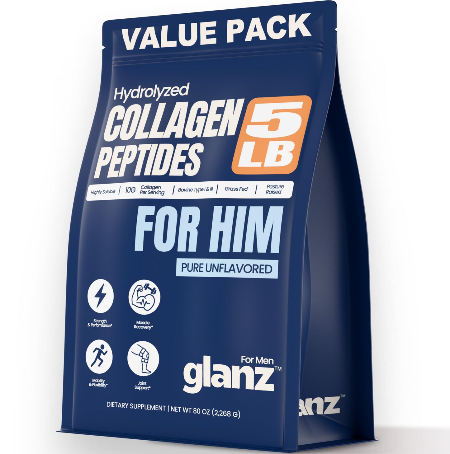 GLANZ Collagen Peptides for Men Powder 80