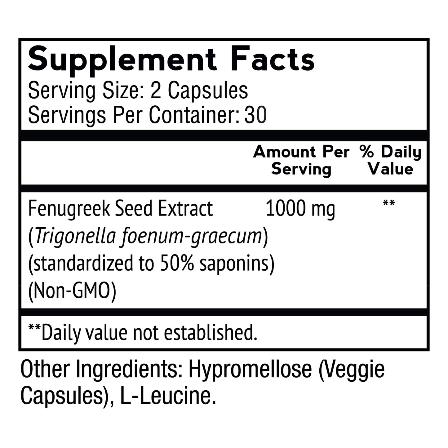 VitaMonk FenuTrax Fenugreek Extract Capsules 60 Count