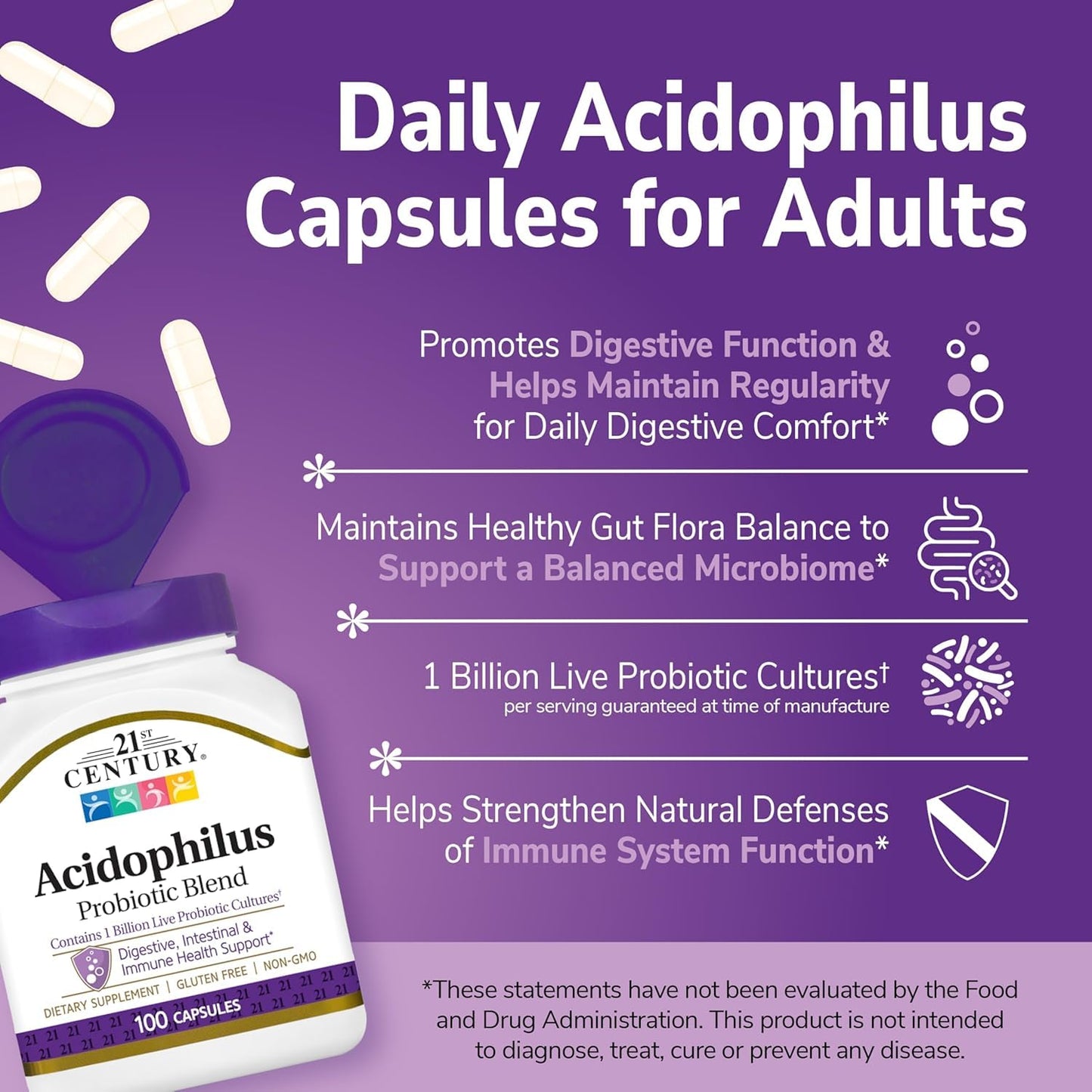 21st Century Acidophilus Capsules 300 Count