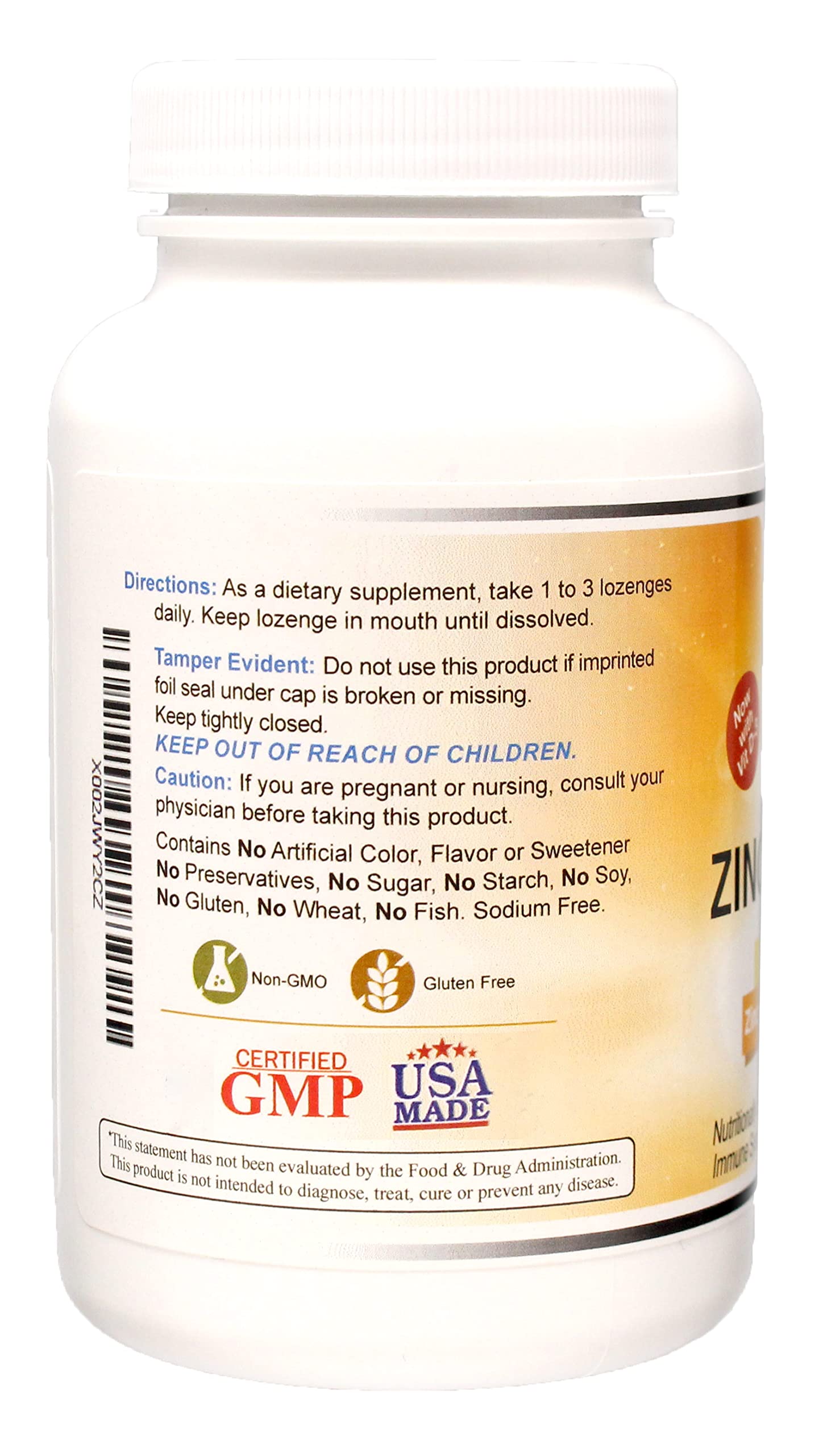 Wonder Laboratories Zinc Lozenges with Vitamin C Tablet, 100 Count
