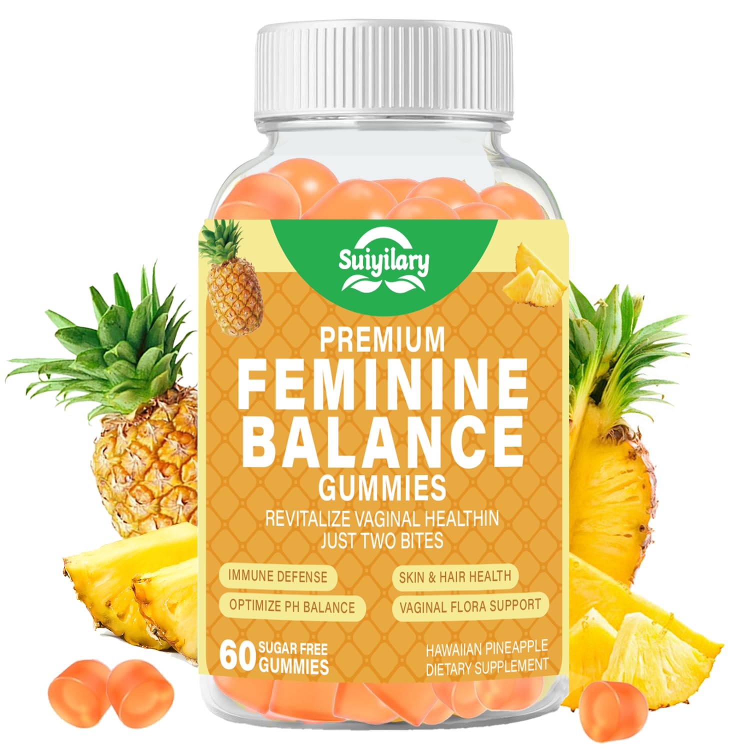 Suiyilary Feminine Probiotics Gummies, 60 Count