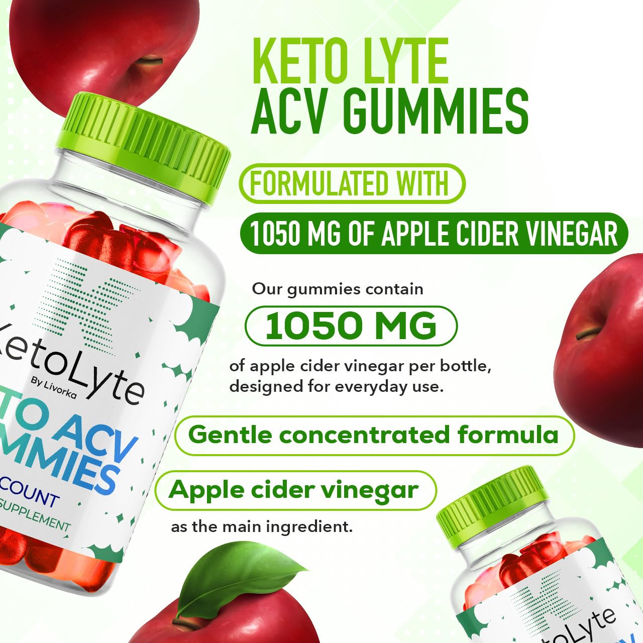 LIVORKA KetoLyte ACV Gummies Advanced Formula, 120 Gummies
