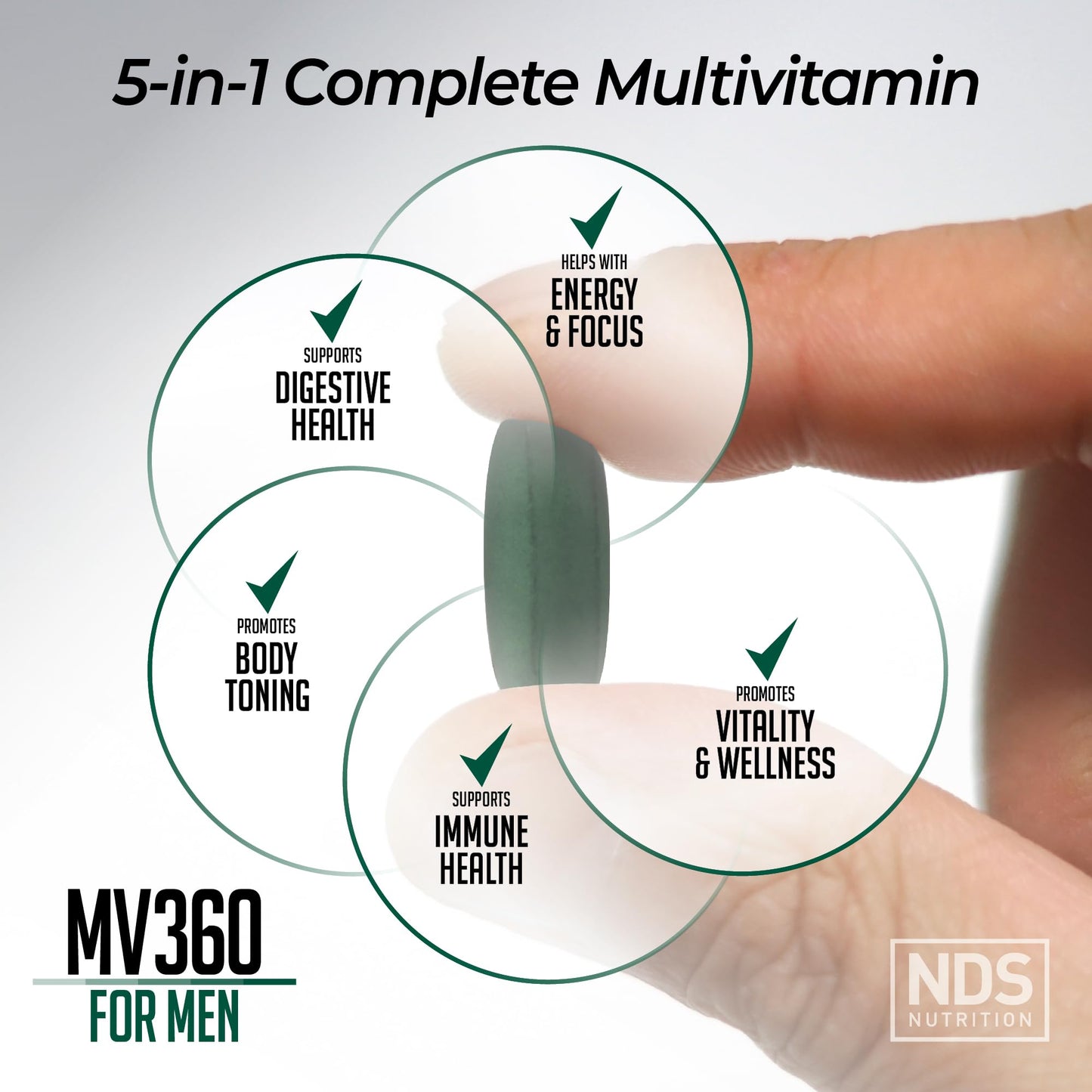FitLife Brands Men's Nutrition MV360 5-in-1 Complete Multivitamin, 60 Tablets