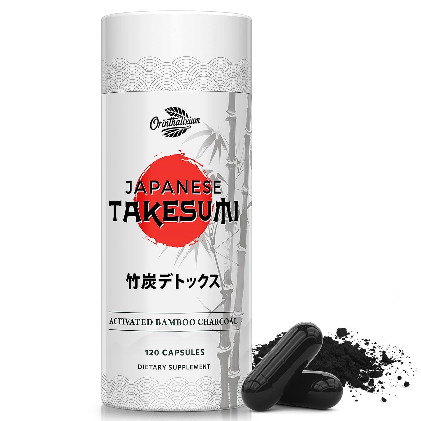 Orinthalixium Takesumi Activated Charcoal 2000mg from Bamboo, Capsule, 120 Count