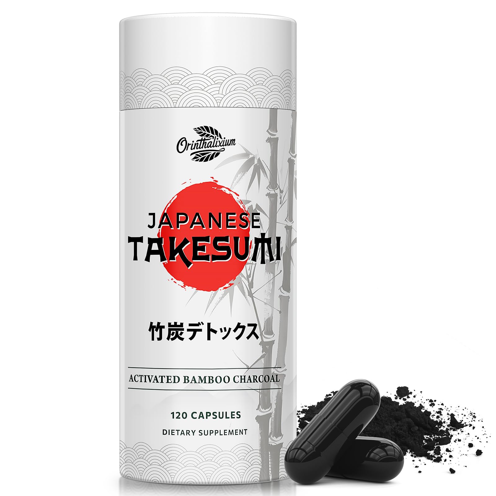 Orinthalixium Takesumi Activated Charcoal 2000mg from Bamboo, Capsule, 120 Count