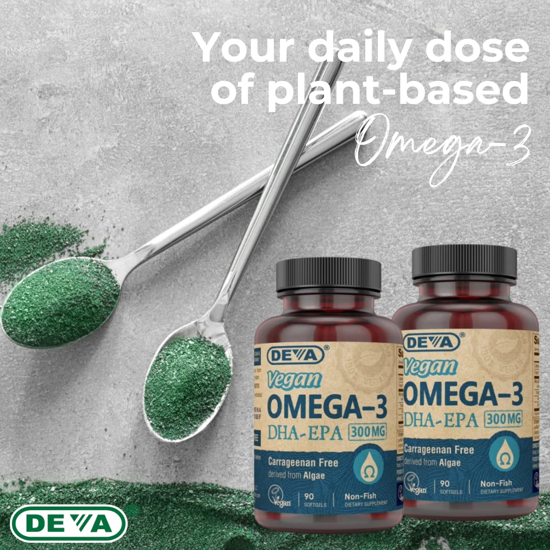 DEVA Vegan Omega-3 DHA Supplement Softgels 90 Count