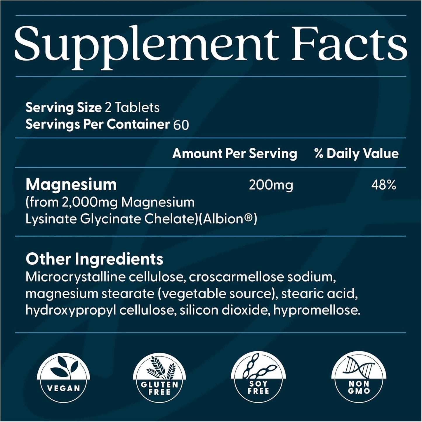 Doctor's Best High Absorption Magnesium Glycinate Lysinate Supplement Tablets, 200mg per Serving, Sleep Support, Vegan - 120 Tablets