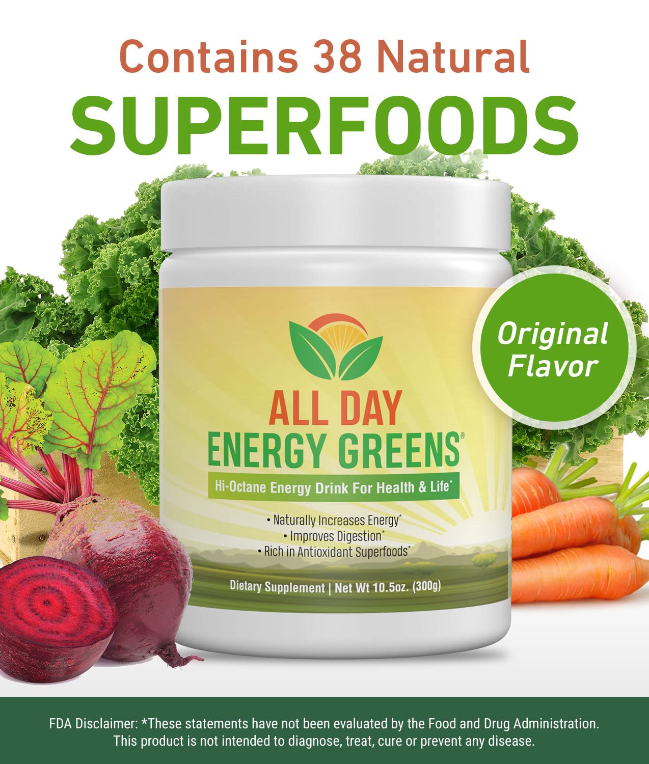 IVL All Day Energy Greens Powder 10.5 oz