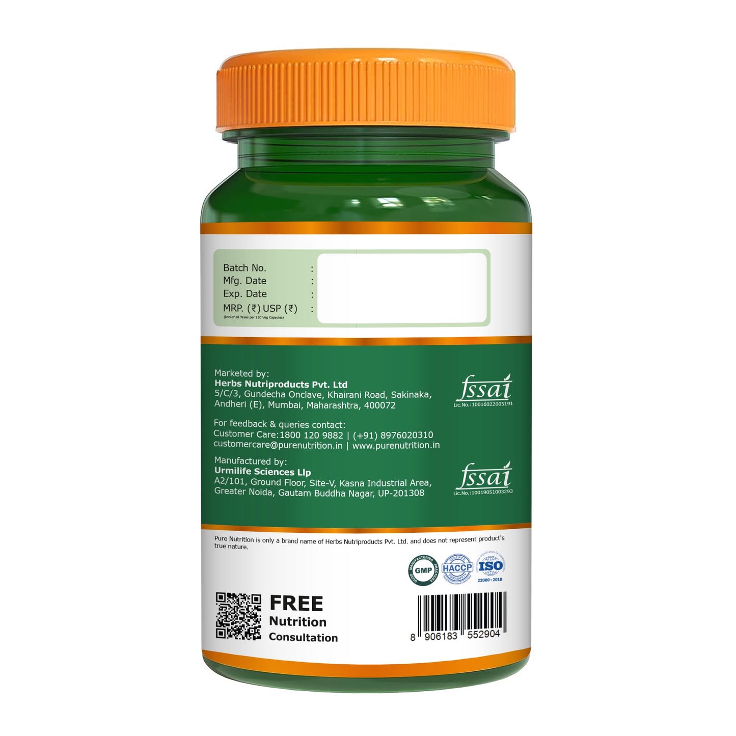 PURE NUTRITION NATURAL TREASURES NAC (N-Acetyl L-Cysteine) 600mg Veg Capsules, 120 Count