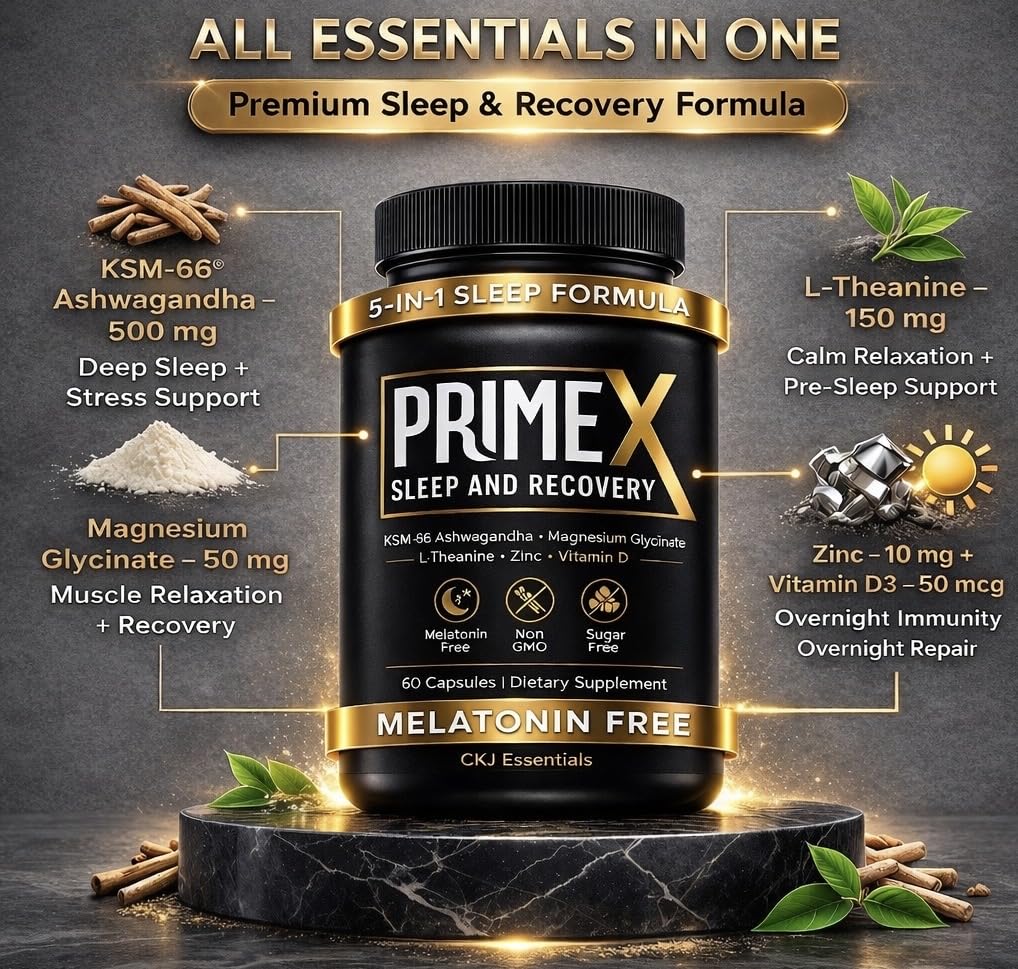 PrimeX Sleep and Recovery Sleep Aid Without Melatonin Capsule 60 Count