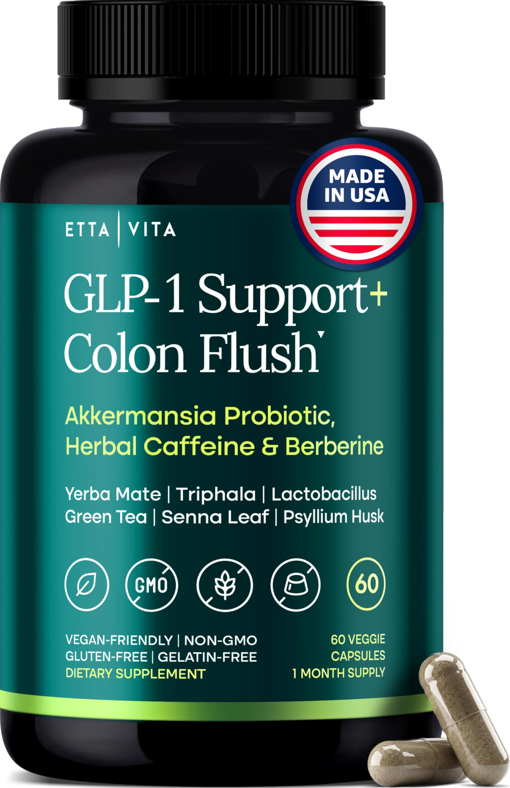Etta Vita GLP-1 Support + Colon Cleanse 60 Capsules
