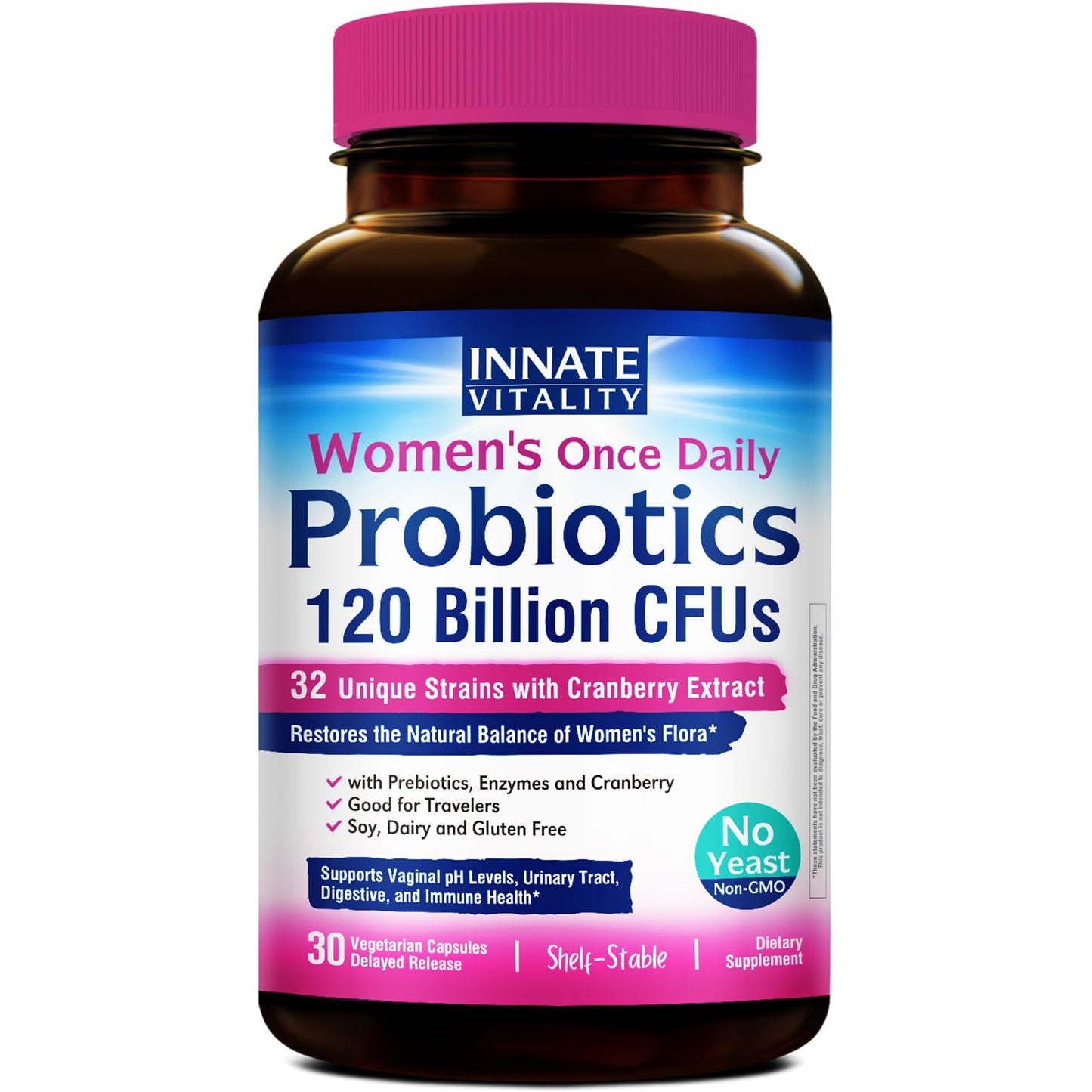 Innate Vitality Women's Probiotics Veggie Capsules, 30 Count