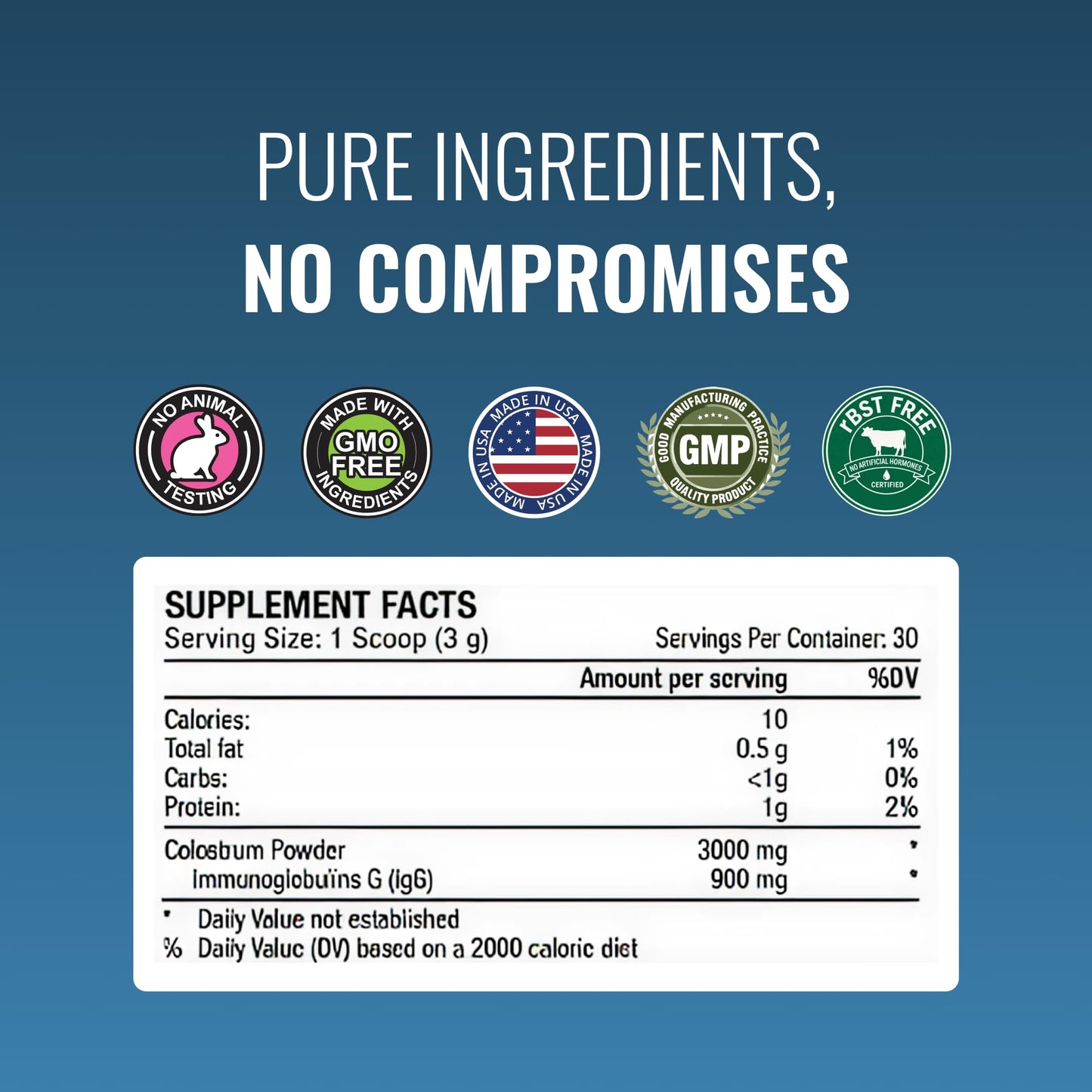 Approved Science Colostrum Powder - 30% IgG, Grass-Fed Bovine Colostrum Supplement - 3000mg Serving, Gut Health & Immune Support - RBST-Free, Non-GMO, Unflavored, 15.85 oz