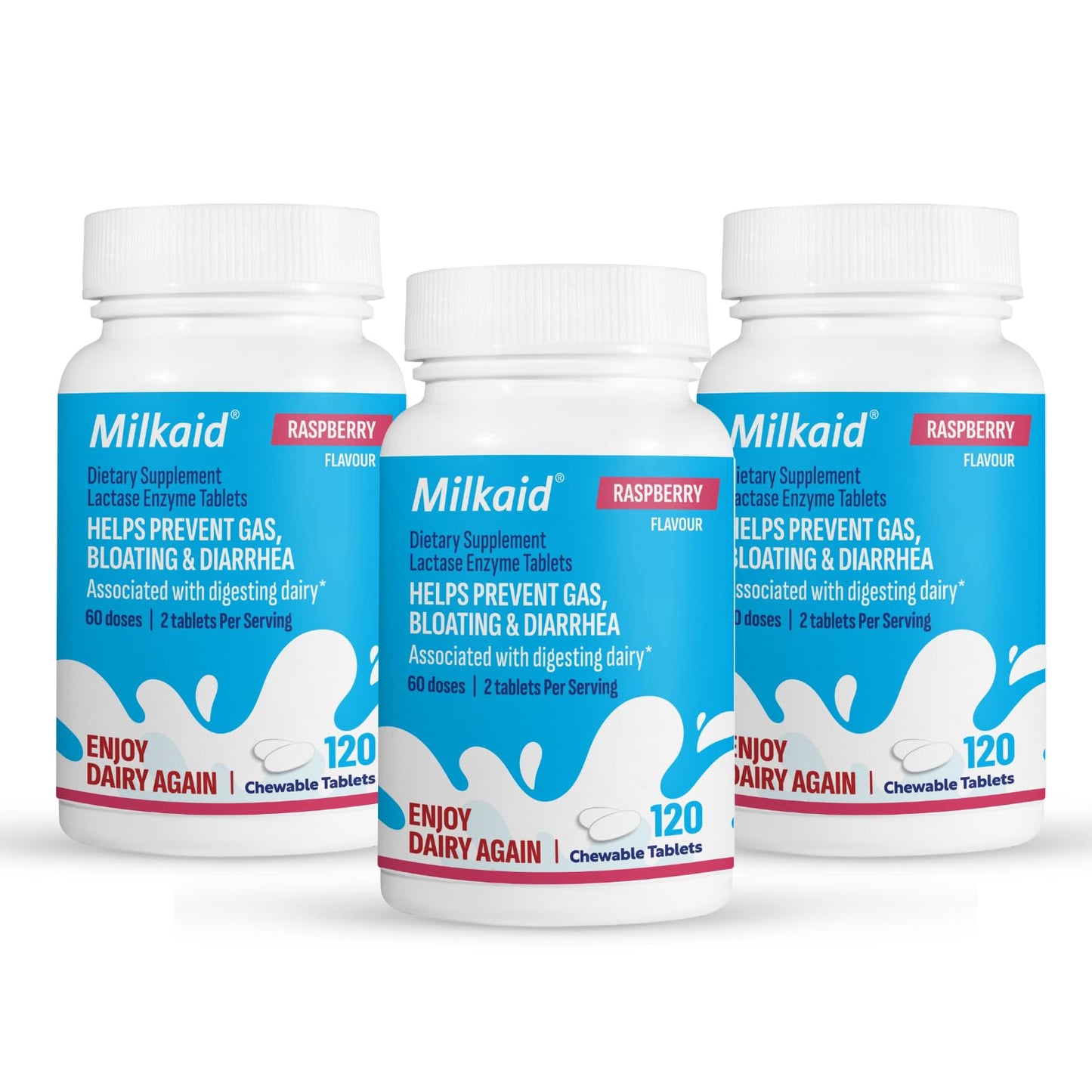 Milkaid Lactase Enzyme Chewable Tablets 120
