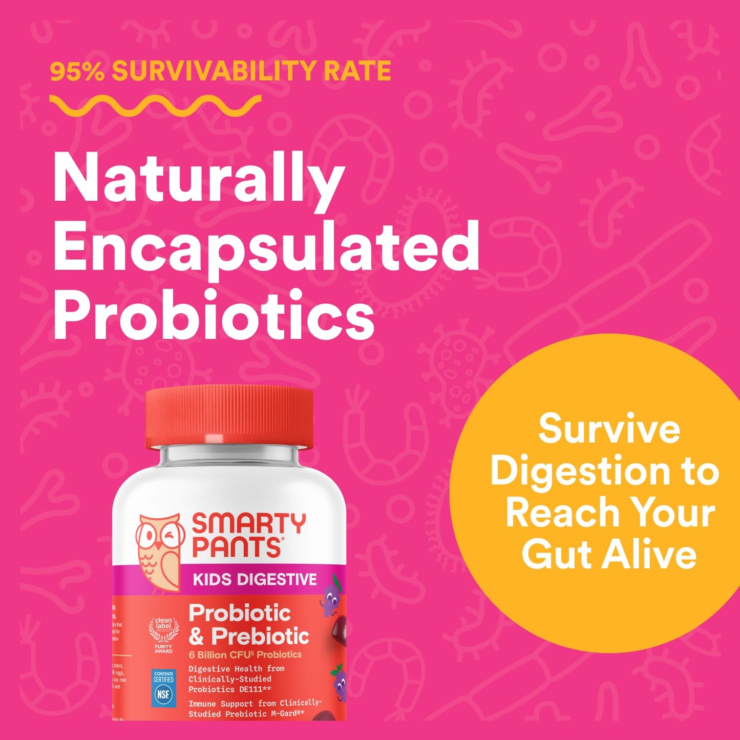 SmartyPants Kids Probiotic & Prebiotic Gummies, 60 Count