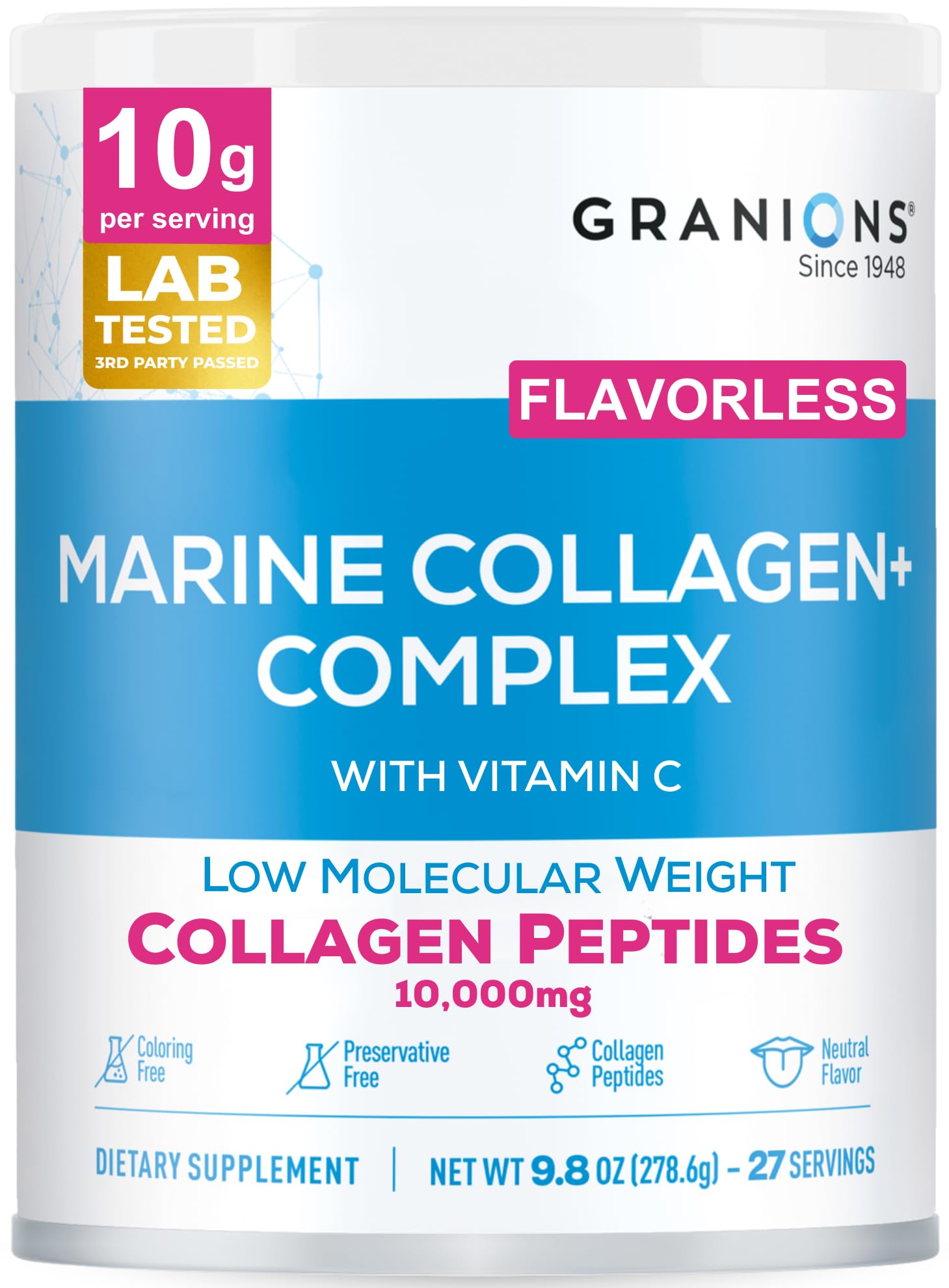 Granions Marine Collagen Powder Unflavored 9.8 oz