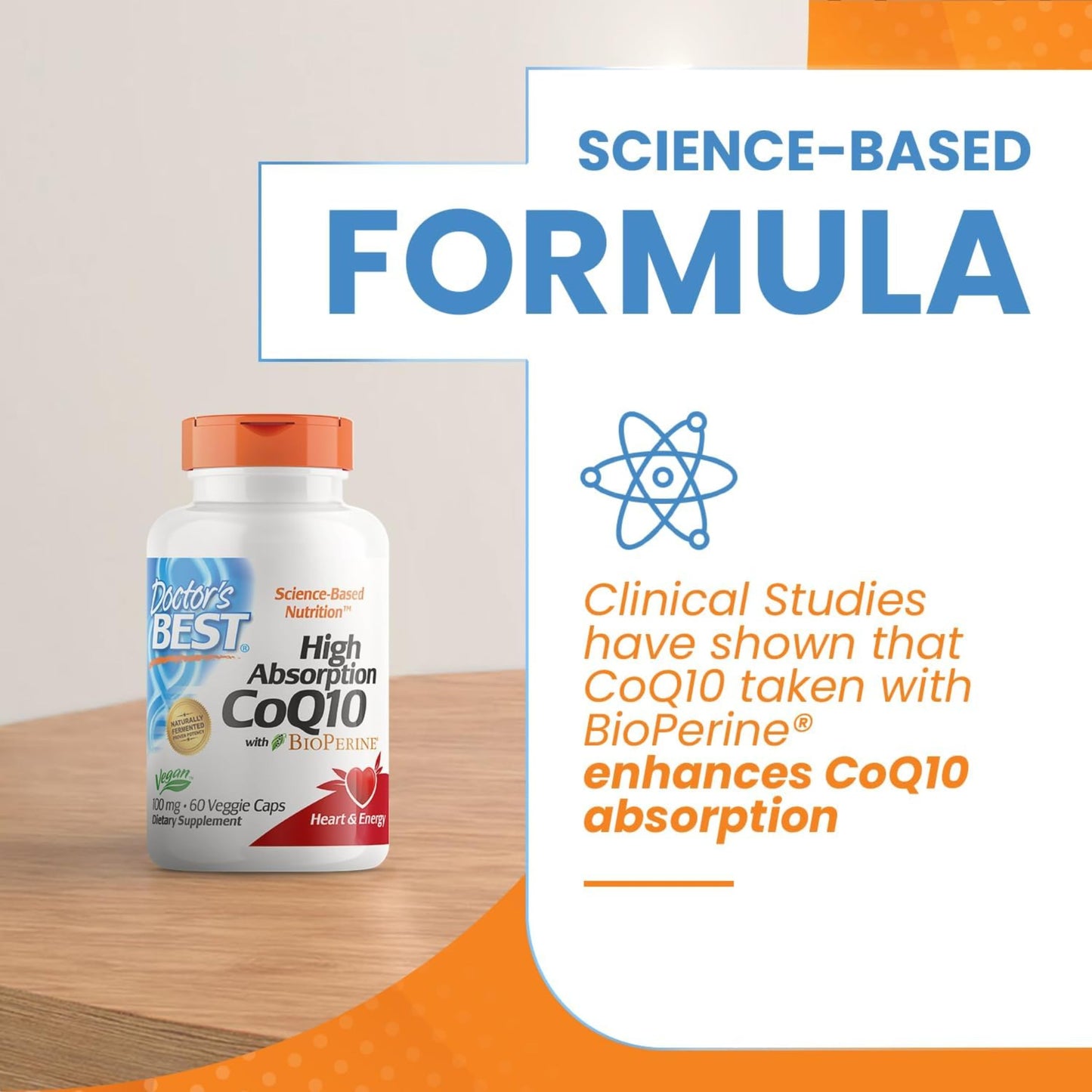Doctor's Best High Absorption CoQ10 with Bioperine Capsules, 60 Count