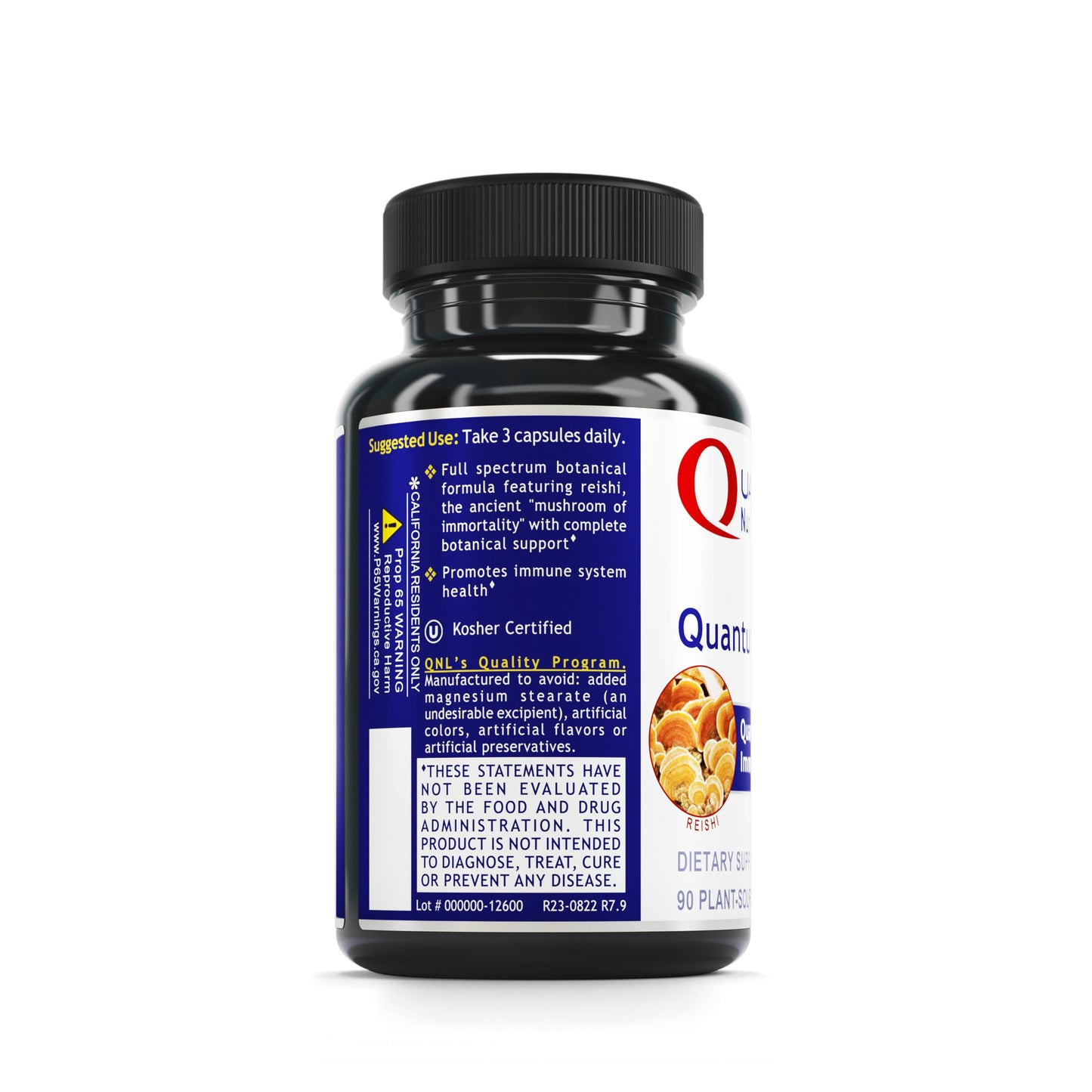 Quantum Nutrition Reishi Mushroom Supplement Capsules 90 Count