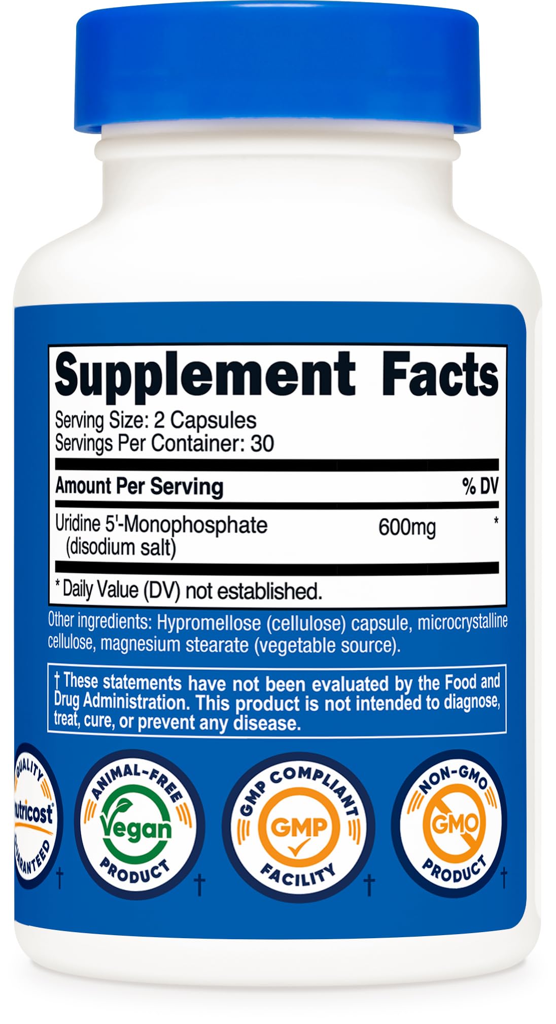 Nutricost Uridine Monophosphate (UMP) Capsules, 60 Count