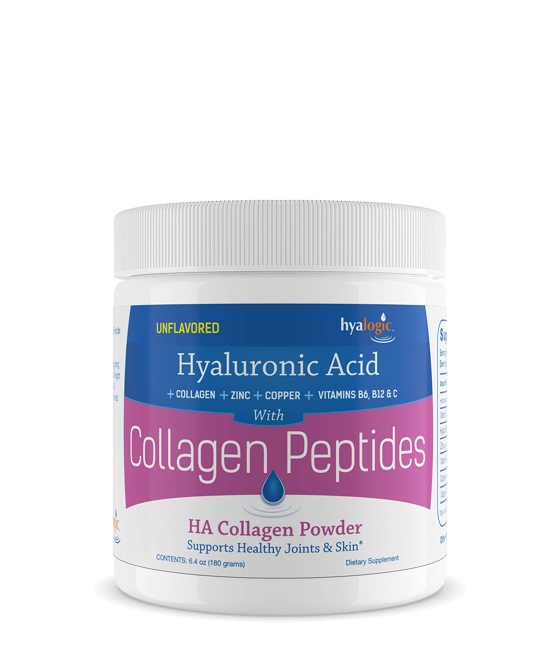 Hyalogic Hyaluronic Acid Collagen Peptides Powder 6.4 oz