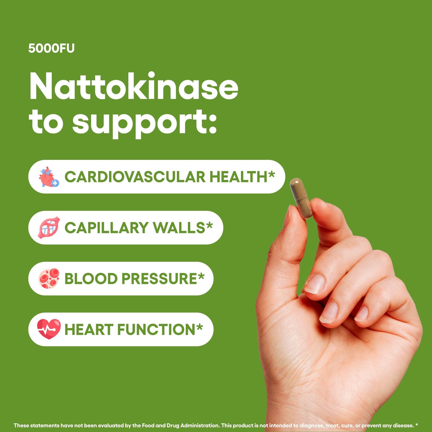 Natural Foundation Supplements Nattokinase 5000FU Arterial Support Capsules, 30 Count