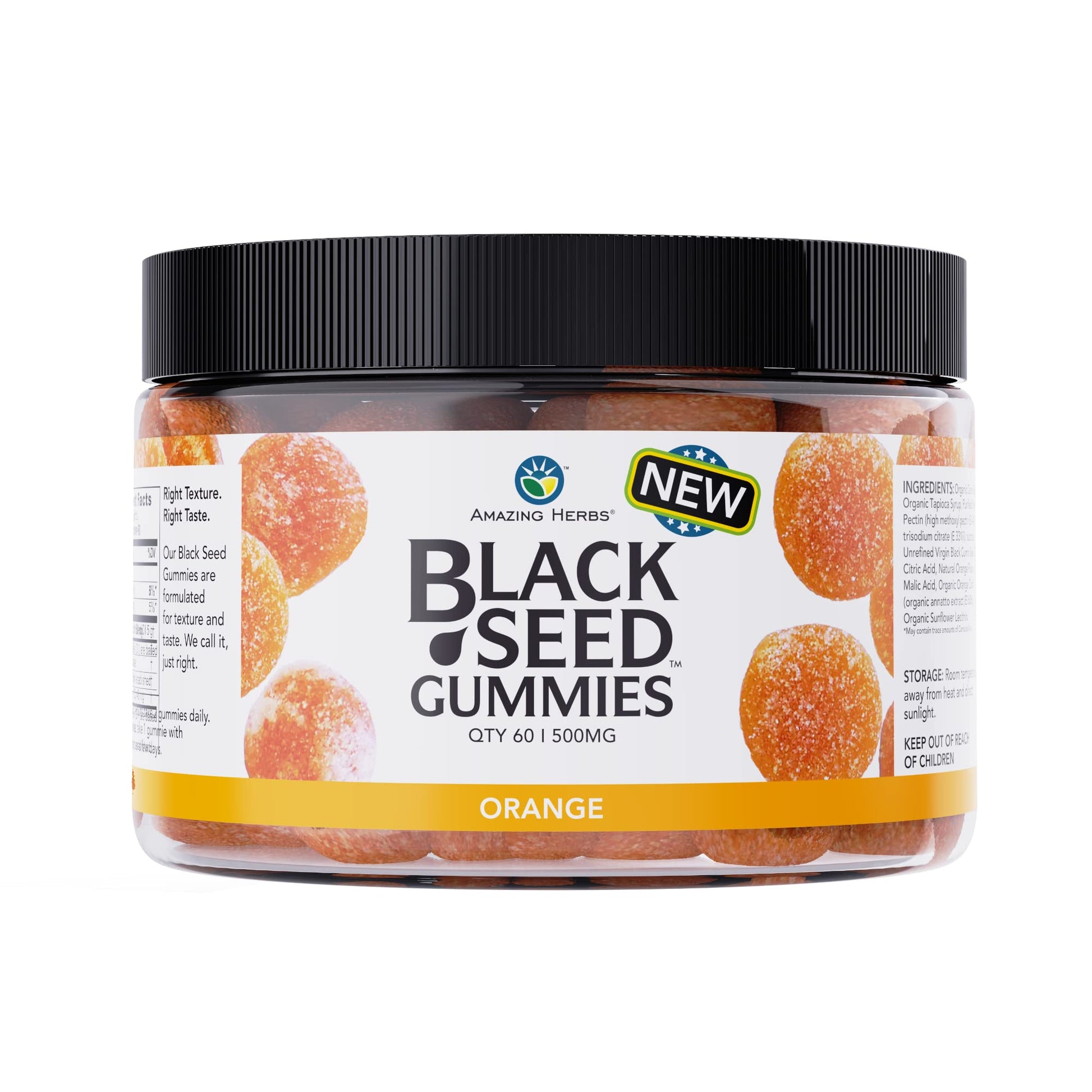 Amazing Herbs Organic Black Seed Oil Gummies 60 Count