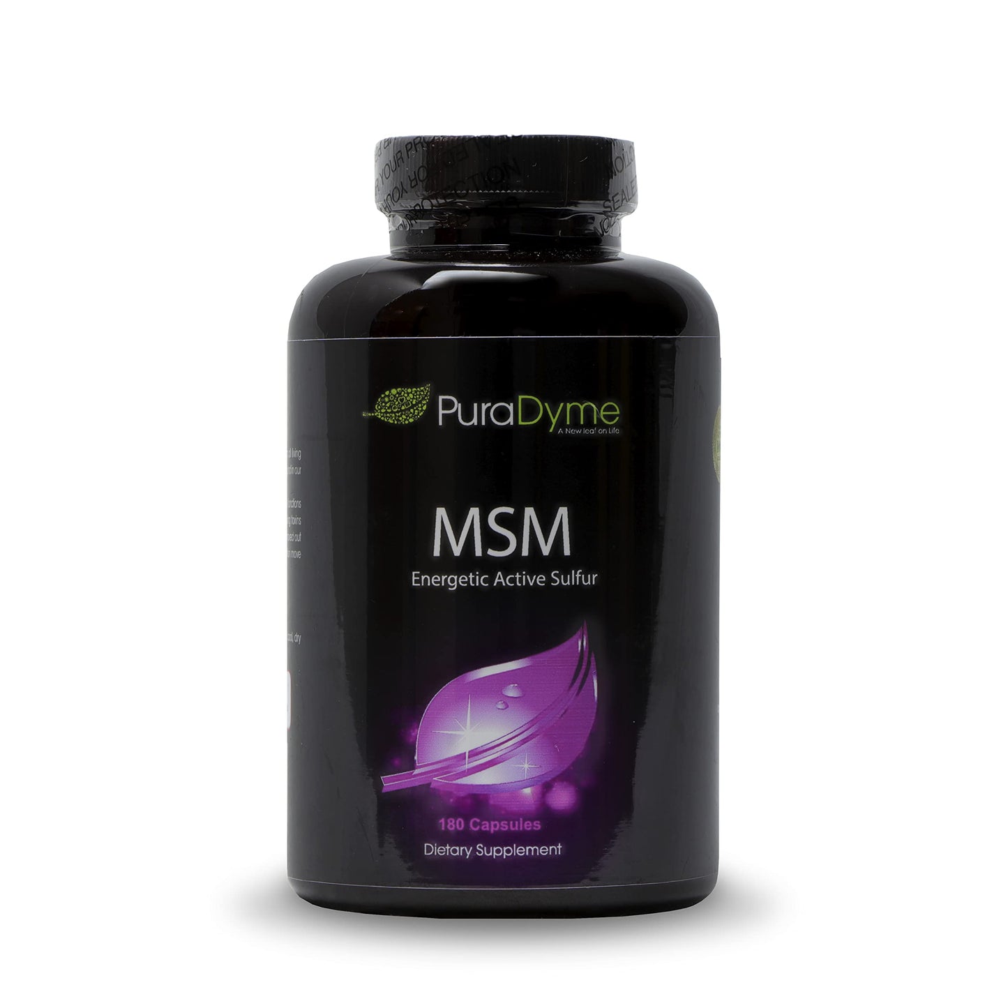 PuraDyme MSM with Cofactor Whole Food Blend Vegan Capsules, 180 Capsules